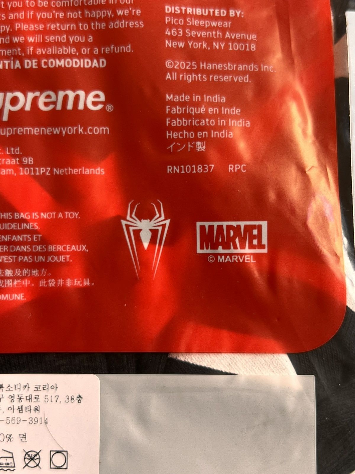 Supreme L Supreme x Marvel Spider-Man Web Boxer Briefs hanes Black Size US 34 / EU 50 - 14 Thumbnail