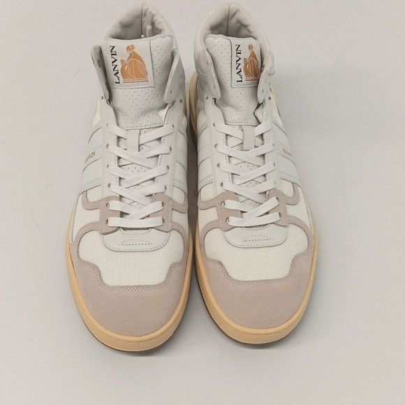 Lanvin Lanvin Curb Tennis Leather & Mesh Hi Top Sneakers -EU45 Size US 12 / EU 45 - 4 Thumbnail