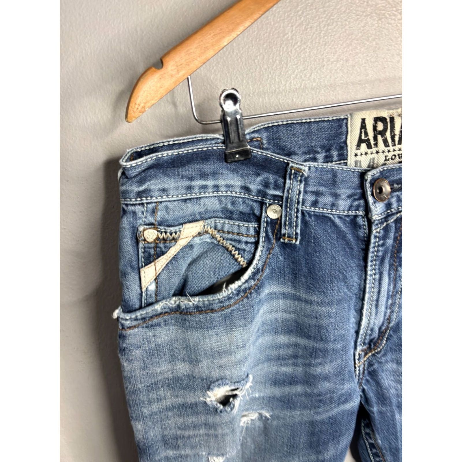 Ariat Ariat Jeans 32/32 Denim Mens 5-Pocket Bootcut Slim Western Rodeo Blue MX12FA16 USA Cowboy Southwestern 5736 Mens Size US 32 / EU 48 - 2 Thumbnail