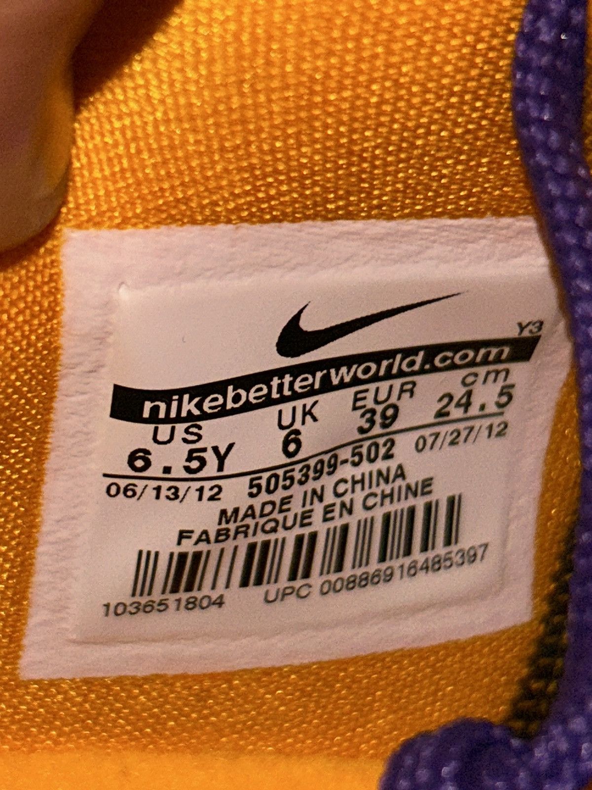 Nike Nike Kobe 7 GS 'Yin Yang' 505399-502 size 6.5y Size US 6.5 / EU 39-40 - 10 Thumbnail