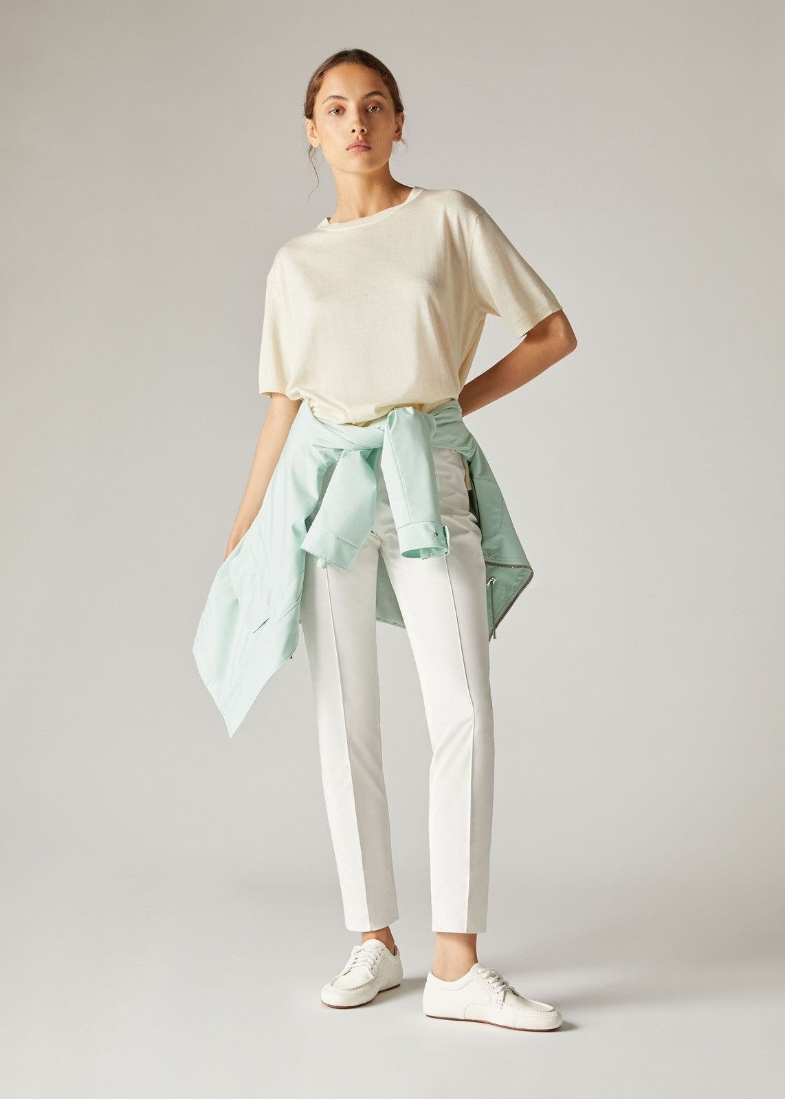 Loro Piana o1srvl11e0825 FAM7851 Val Dorcia Crewneck T-Shirt Off White Size XS / US 0-2 / IT 36-38 - 3 Thumbnail