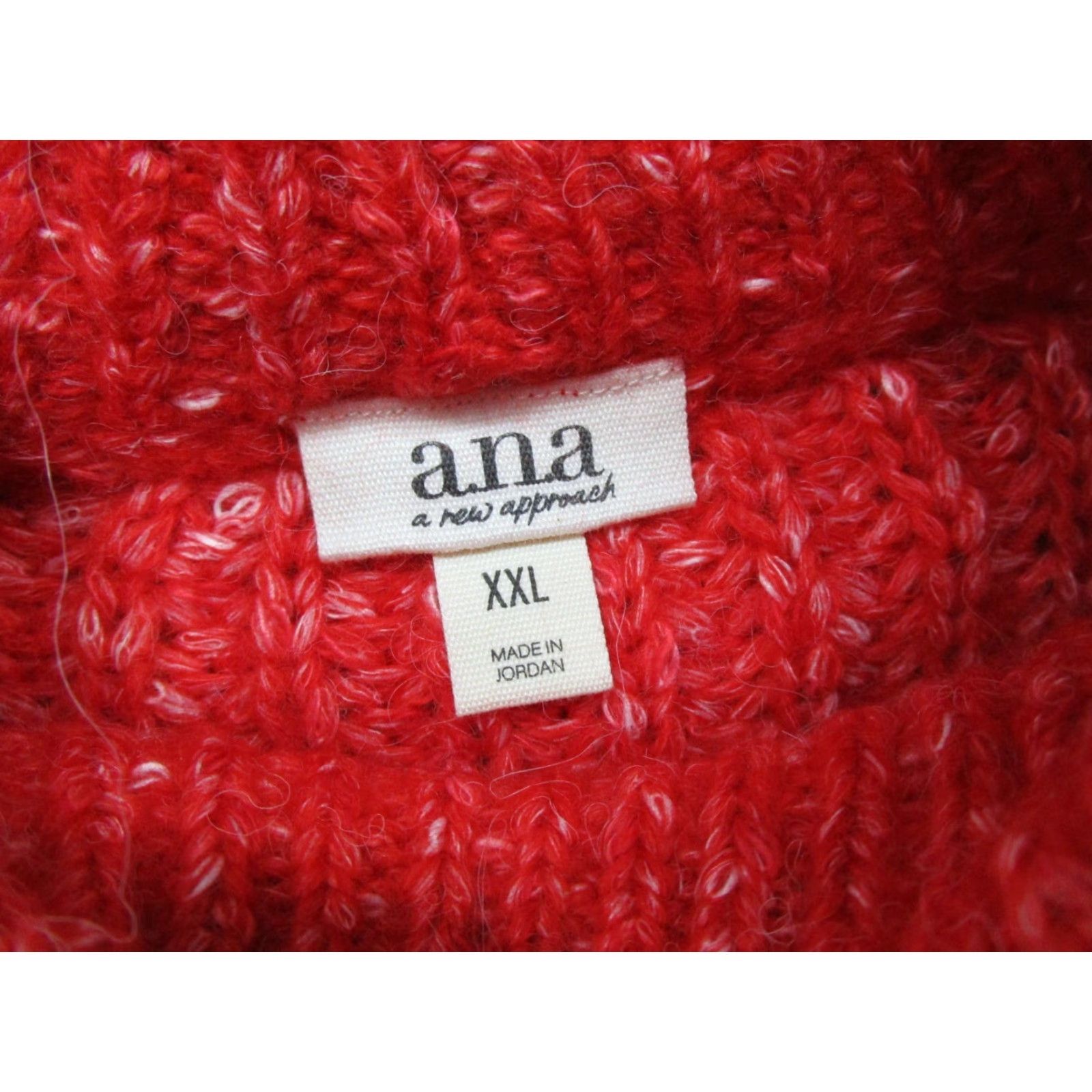 Vintage ANA Women's Oversized Chunky-Knit Wool Blend Pullover Sweater 2XL Red Shirt Womens Size XXL / US 16-18 / IT 52-54 - 3 Thumbnail