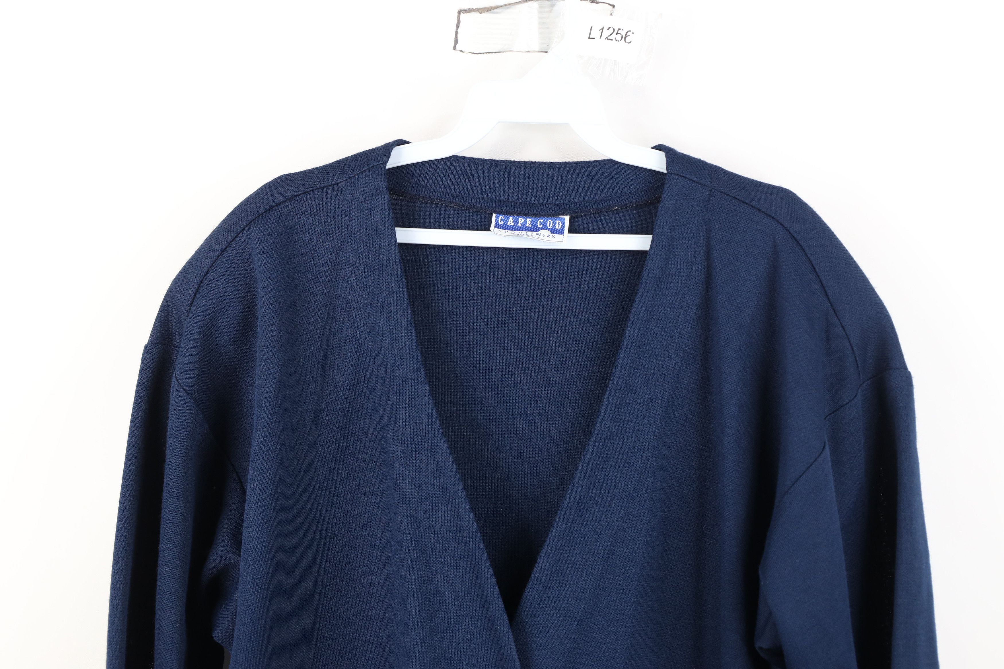 Vintage Vintage 70s Streetwear Pocket Cardigan Sweater Navy Blue USA Size XL / US 12-14 / IT 48-50 - 2 Thumbnail