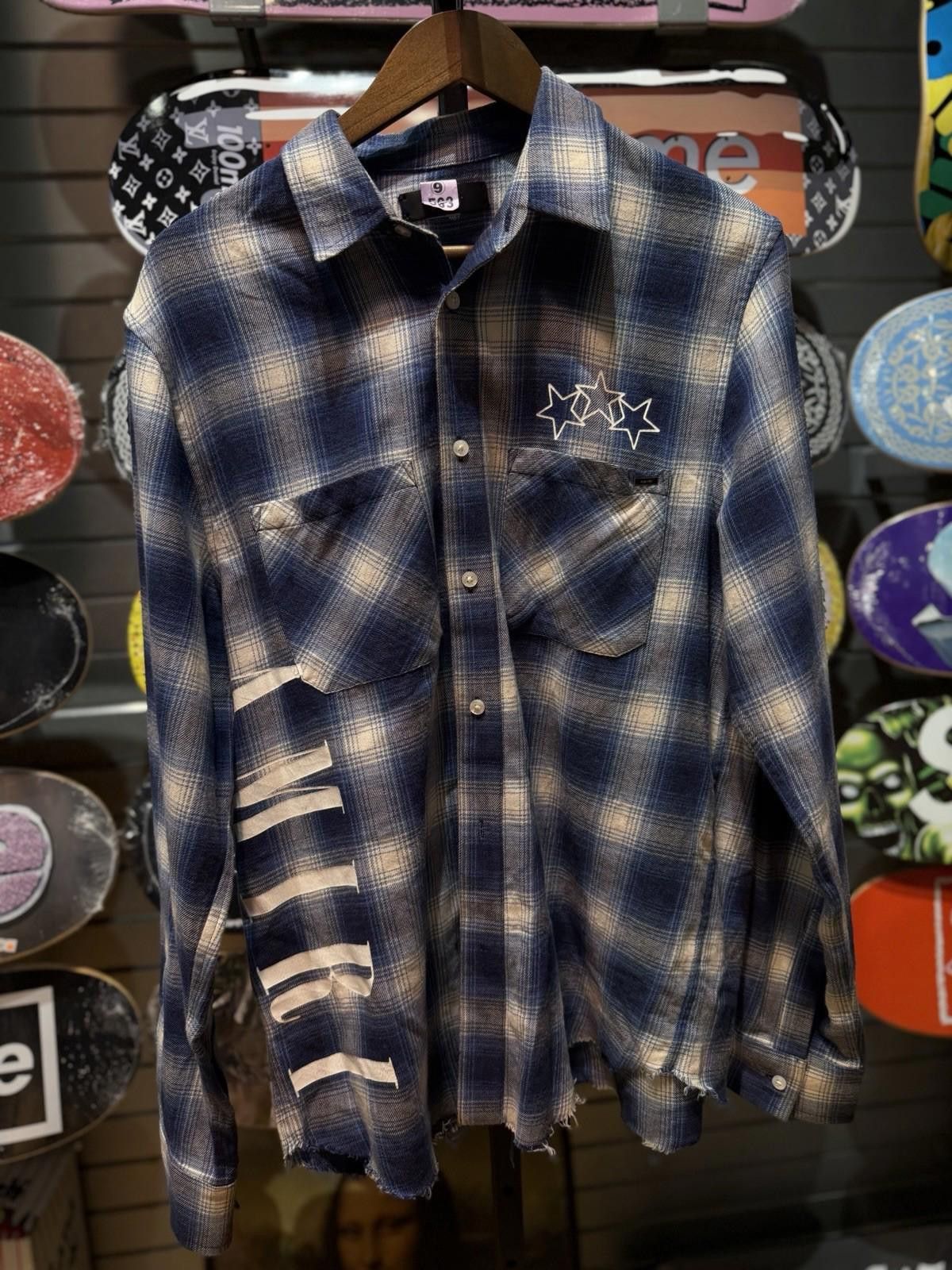 Amiri AMIRI Plaid Flannel Shirt Blue Black Star Men's Size Small Size US S / EU 44-46 / 1 - 3 Thumbnail