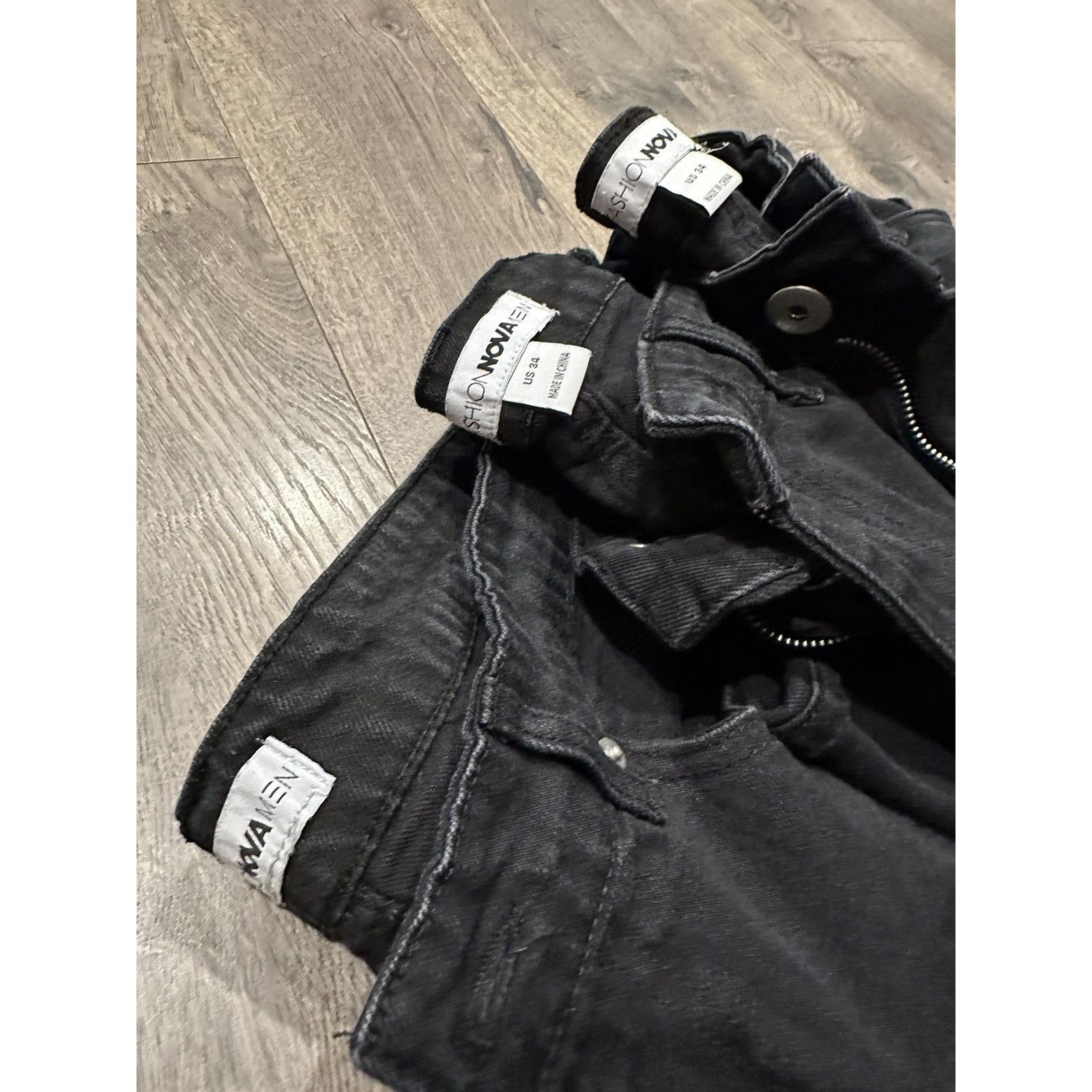 Other Fashion Nova Men Black Skinny Jeans Denim 3 Piece Size US 34 / EU 50 - 3 Thumbnail