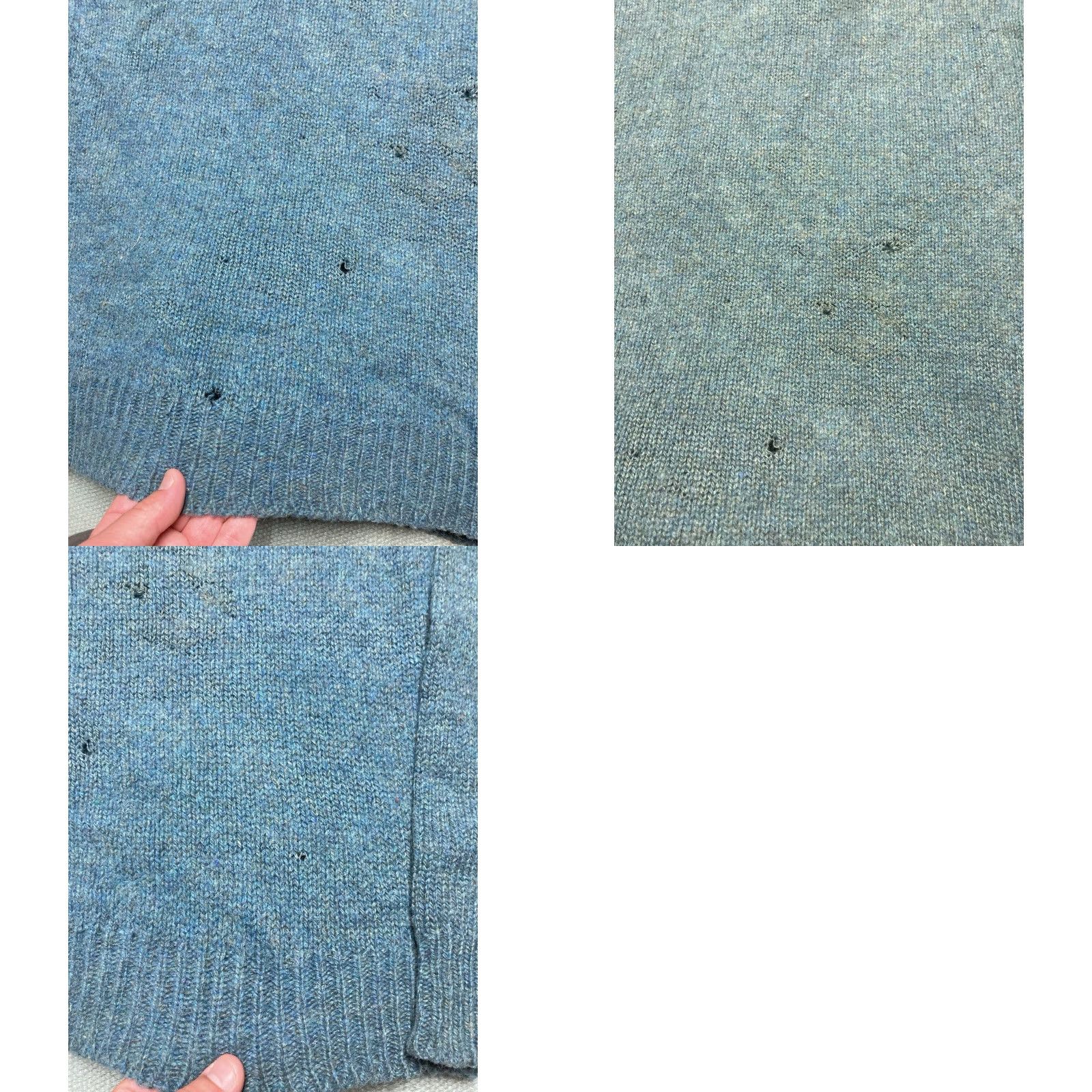 Vintage VINTAGE 50s 60s Knit Sweater Sears Wool Camel Blend Distressed Blue Large Size US L / EU 52-54 / 3 - 8 Thumbnail