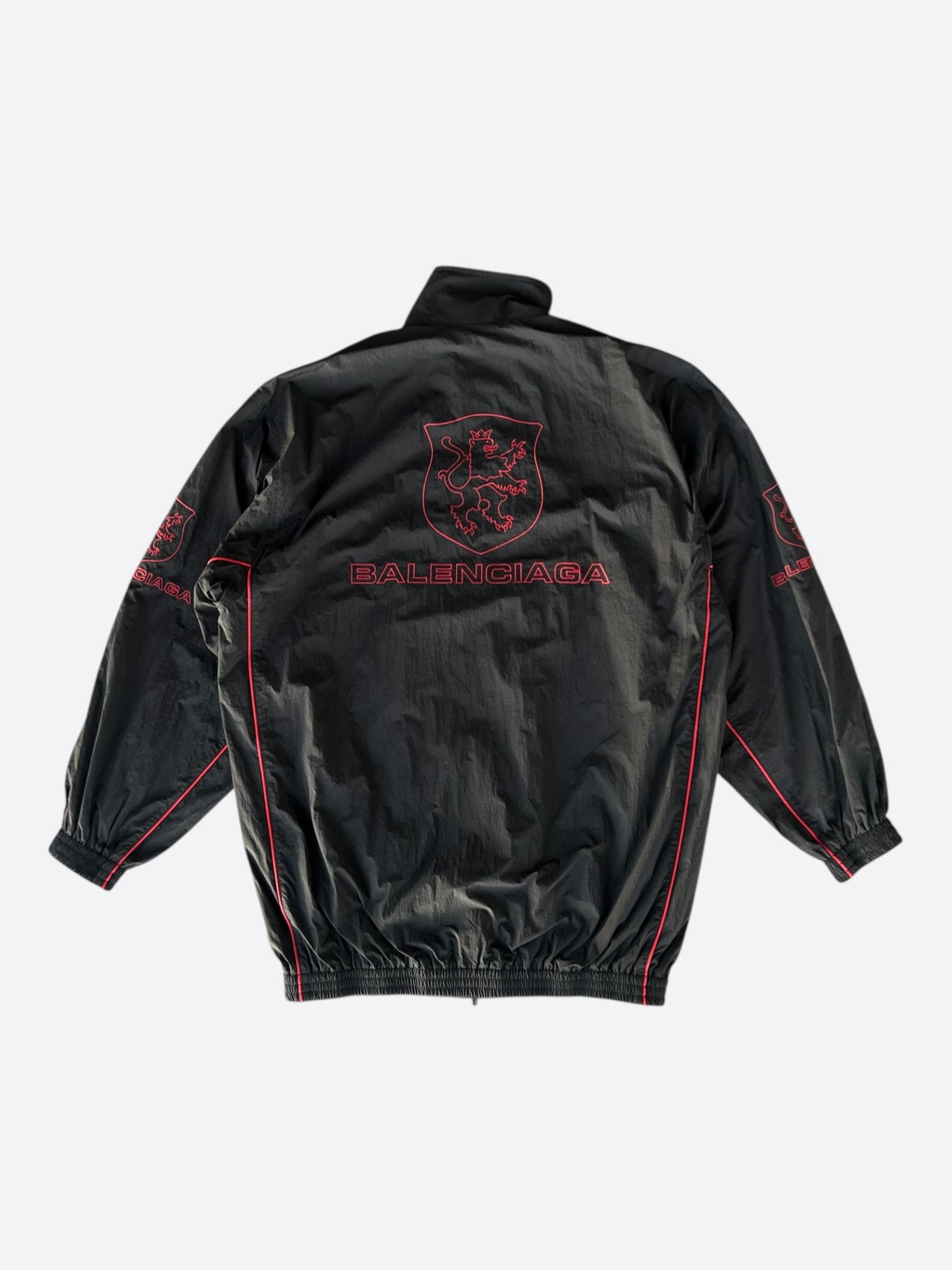 Balenciaga Black & Red Lion Club Embroidered Logo Track Jacket Size US XL / EU 56 / 4 - 2 Thumbnail