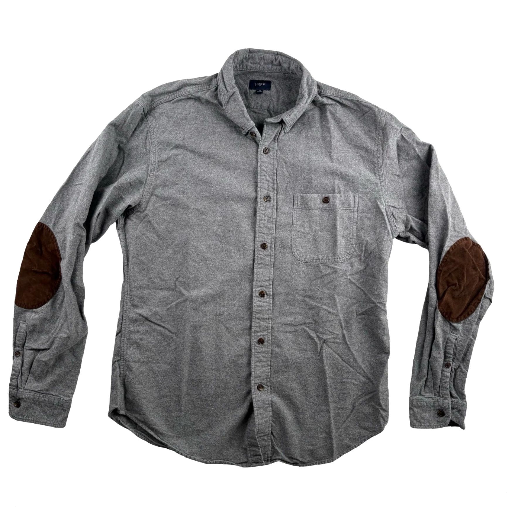 J.Crew J.CREW Men’s Shirt Button-Up Gray 100% Cotton Flannel Medium Size US M / EU 48-50 / 2 - 2 Thumbnail