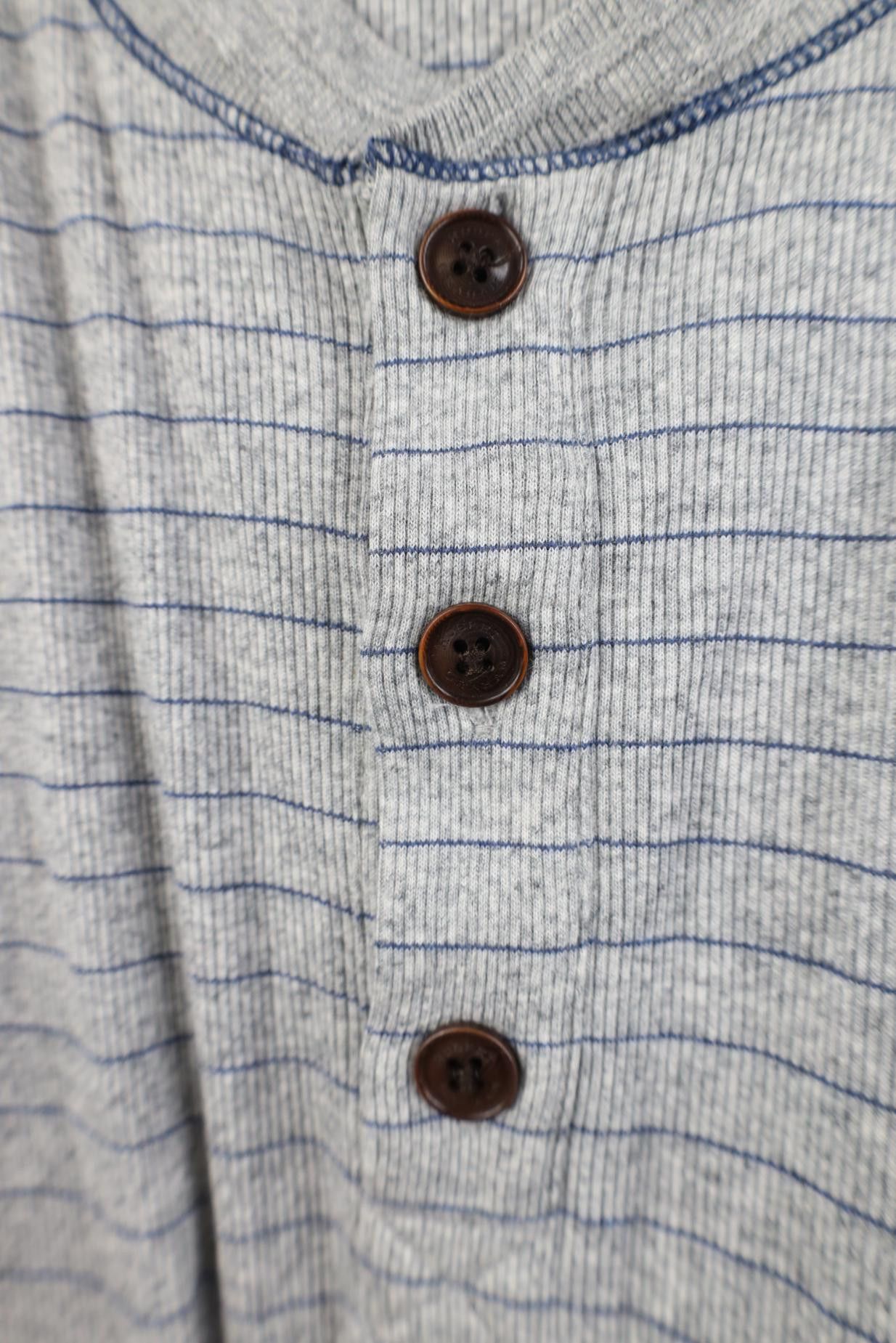 Robert Graham Robert Graham Elbow Patch Striped Ribbed Knit Henley T-Shirt Size US XXL / EU 58 / 5 - 6 Thumbnail
