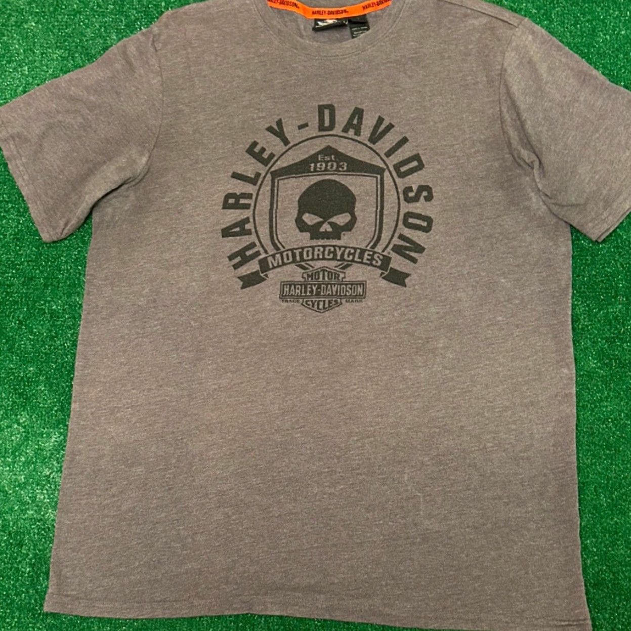 Harley Davidson VINTAGE Harley-Davidson Shirt Logo Biker Skull VTG Mens L Gray 90s Y2K Grunge Hip Hop Motorcycle Punk Short Sleeve Mens Size US L / EU 52-54 / 3 - 3 Thumbnail