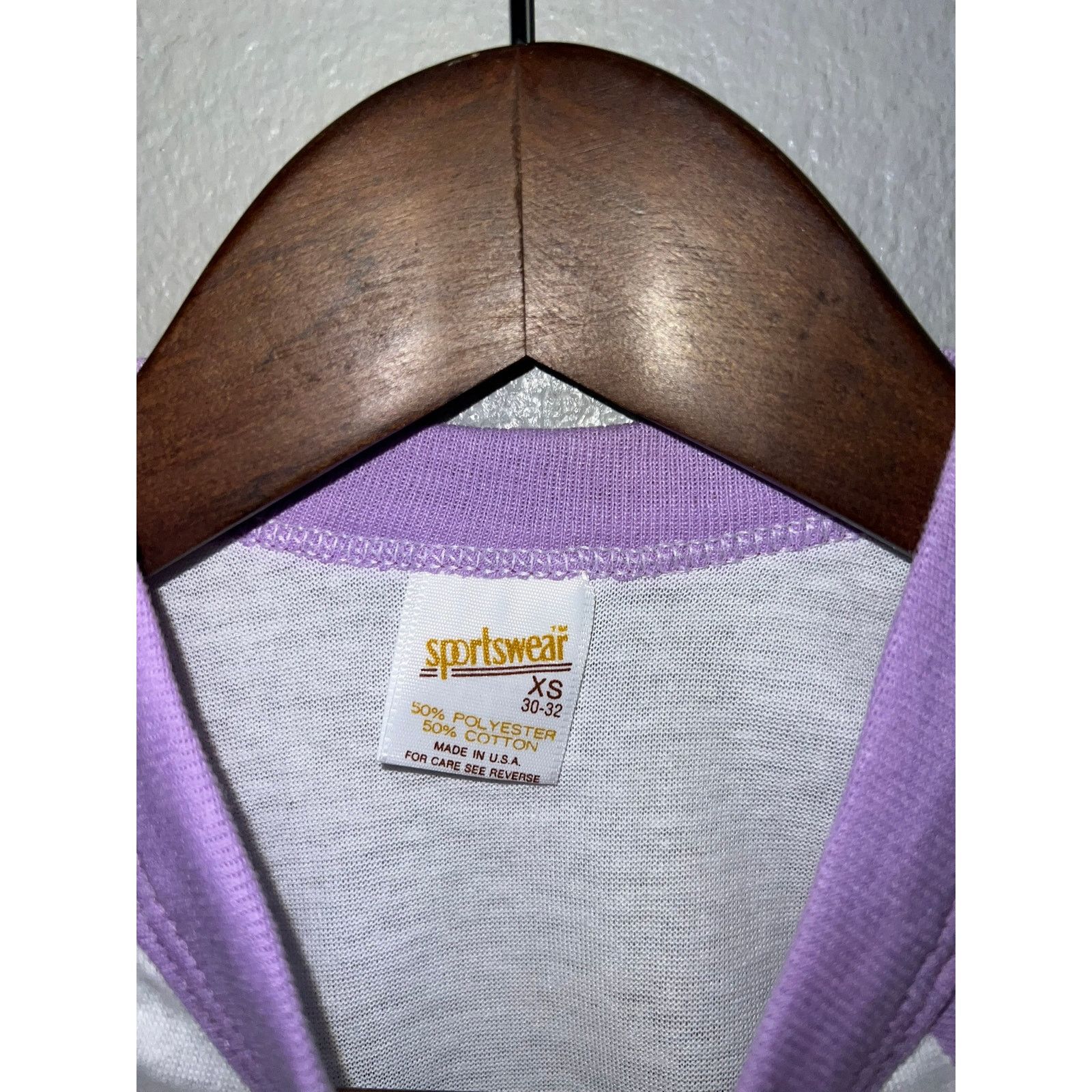 Jerzees 80s Women's Sportswear White Purple Crop Top Shirt Women XS Size XS / US 0-2 / IT 36-38 - 5 Thumbnail
