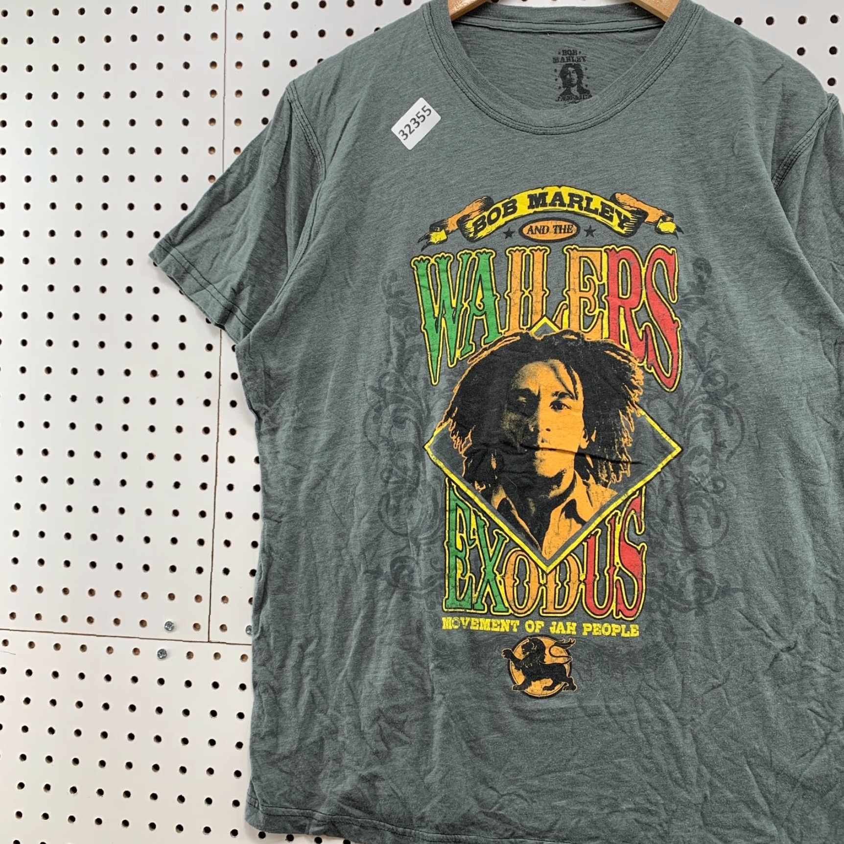 Vintage Bob Marley Rasta Shirt Mens Large Gray Potrait Graphic Jamaica 23x28.5 Vintage T-Shirt" Size US L / EU 52-54 / 3 - 3 Thumbnail