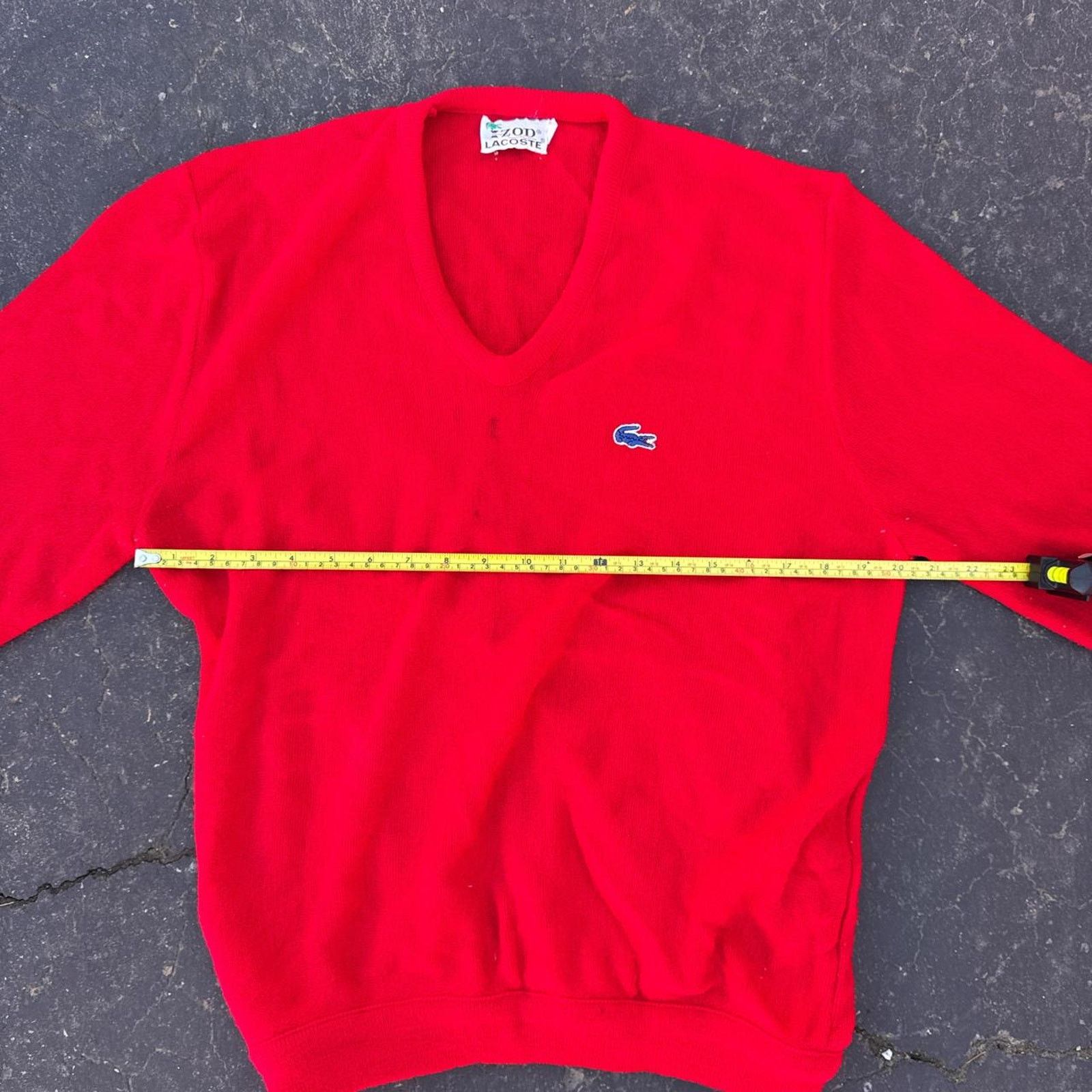 Lacoste Vintage 60s Izod Lacoste Knit V-Neck Sweater Size Large Size US L / EU 52-54 / 3 - 6 Thumbnail