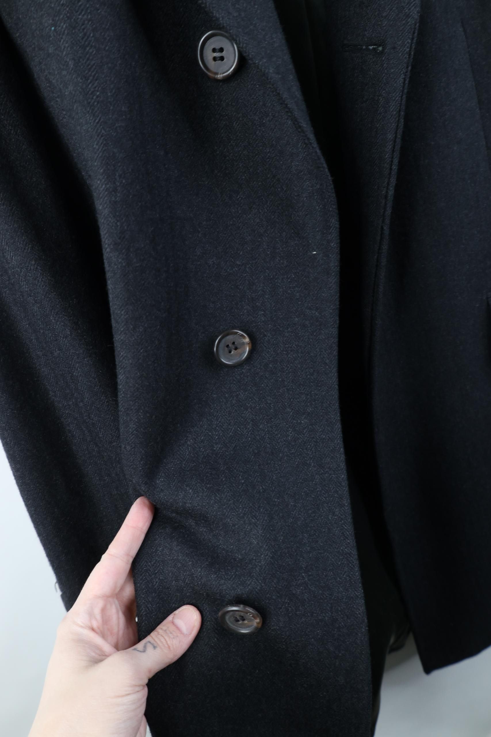 Vintage Vintage 70s Streetwear Wool Herringbone Overcoat Gray USA Size US XXL / EU 58 / 5 - 9 Thumbnail