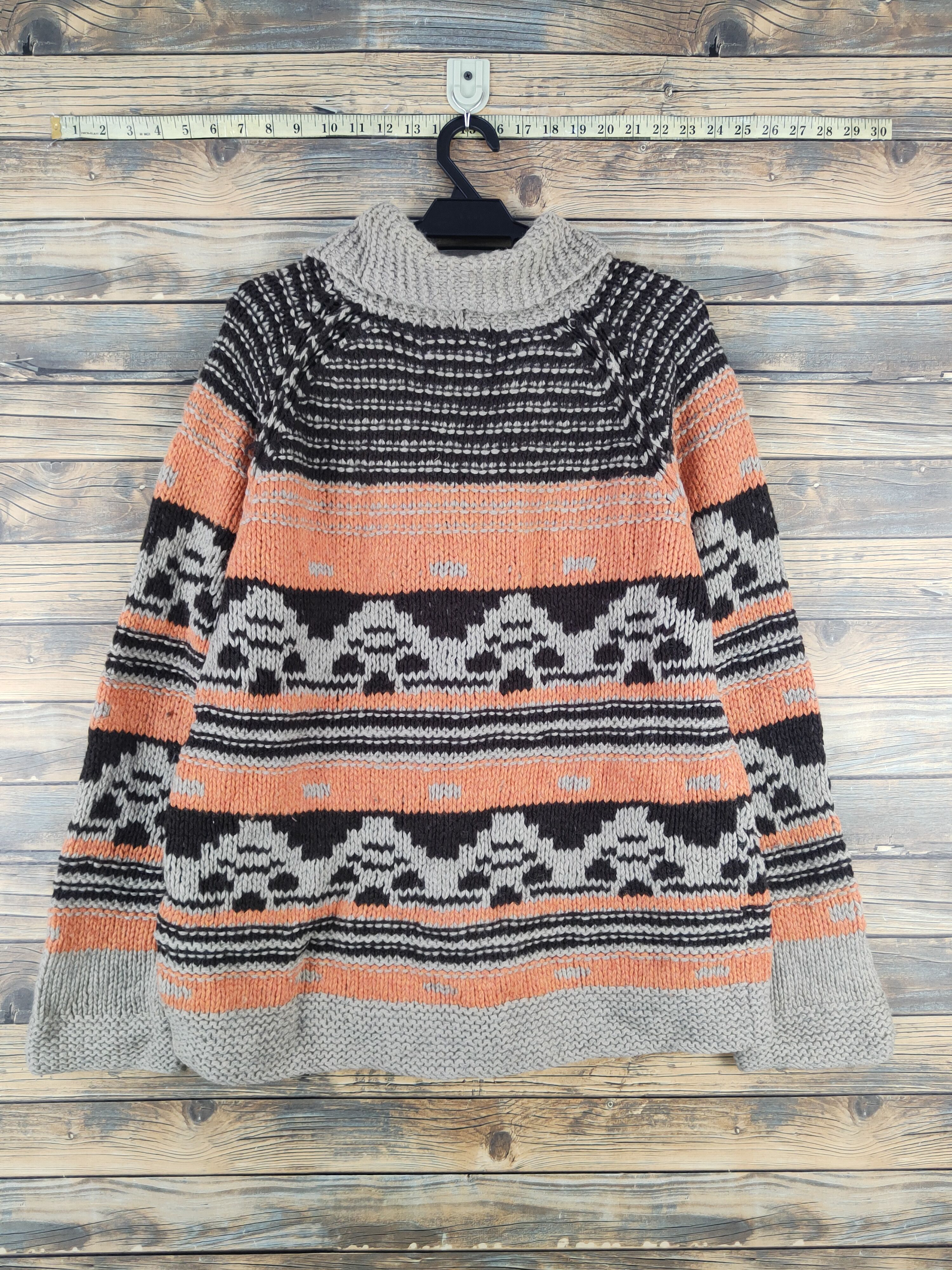 Handmade Good day Brown Orange handmade Knitwear Sweaters #W2157 Size US L / EU 52-54 / 3 - 7 Thumbnail