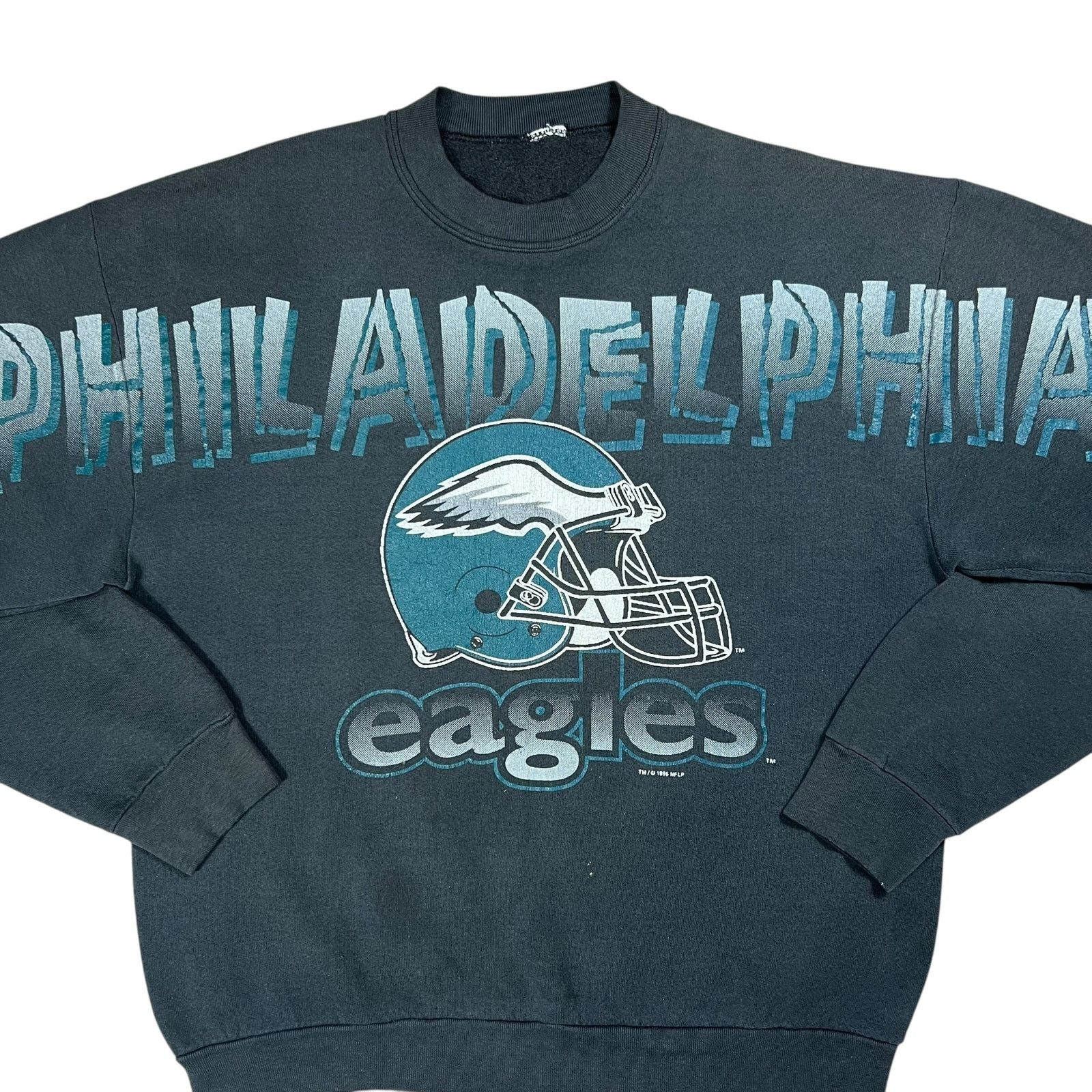 NFL × Vintage 1996 Philadelphia Eagles helmet spell out faded crewneck Size US XL / EU 56 / 4 - 2 Thumbnail