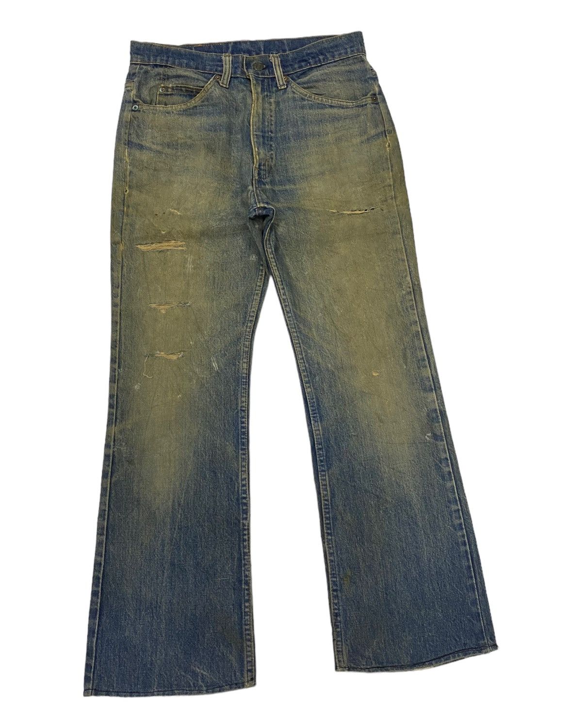 Levi's 🔥Thrashed Orange Tab Levi’s Flare Distress Bootcut Jean Size US 31 - 3 Thumbnail