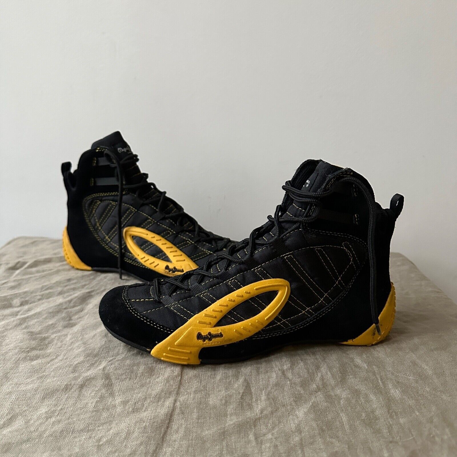 Pepe Jeans Pepe Jeans Vtg Y2K Racing Boxing High Top Sneakers 8352AC Size US 8 / IT 38 - 5 Thumbnail