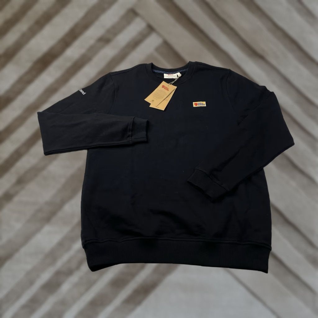 Vintage Fjallraven Vardag Sweater Mens M Black Crewneck Pullover Sweatshirt Logo Sleeve NWT Size US M / EU 48-50 / 2 - 1 Thumbnail