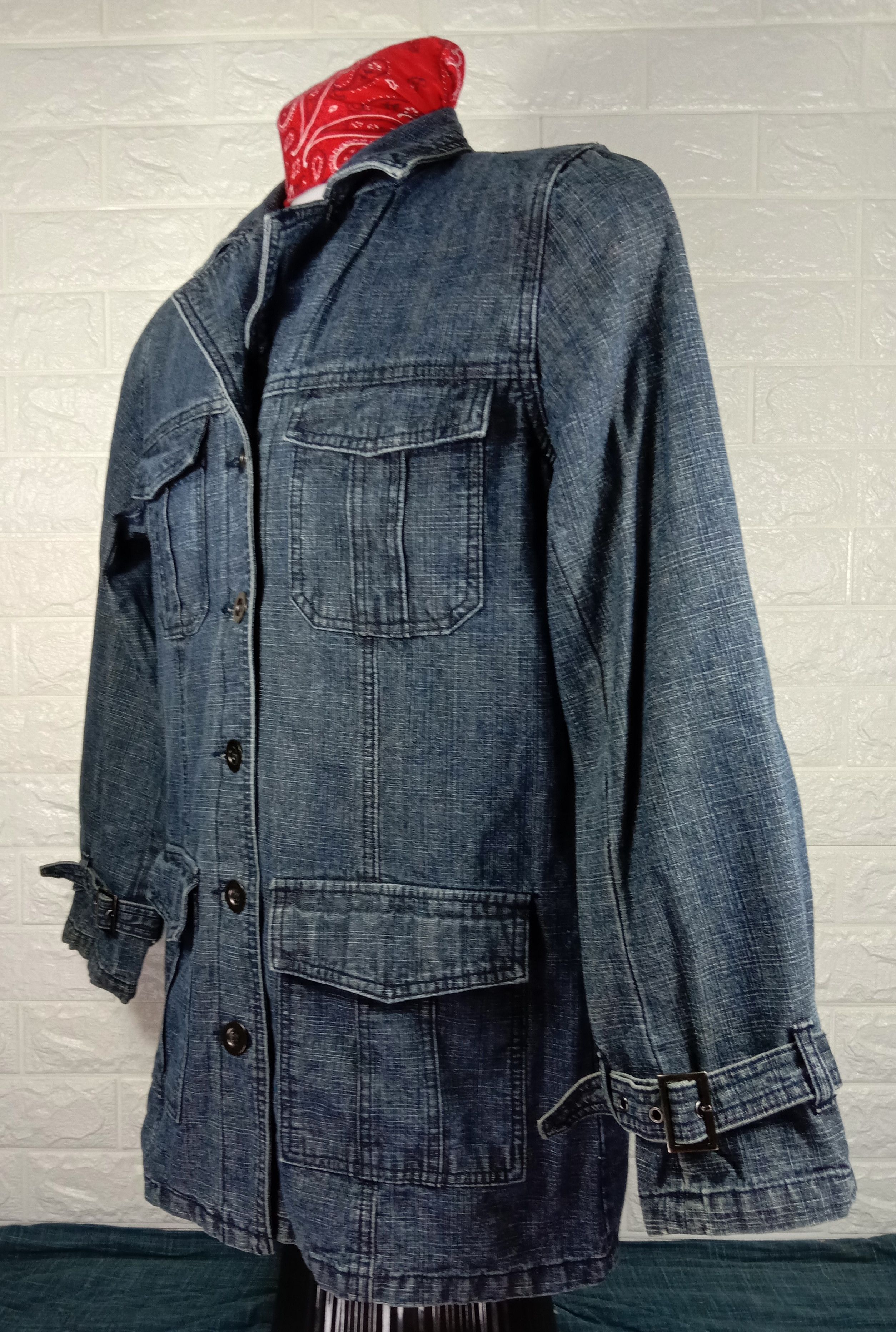 Japanese Brand Vintage Back Rush Denim Jacket Size US M / EU 48-50 / 2 - 3 Thumbnail
