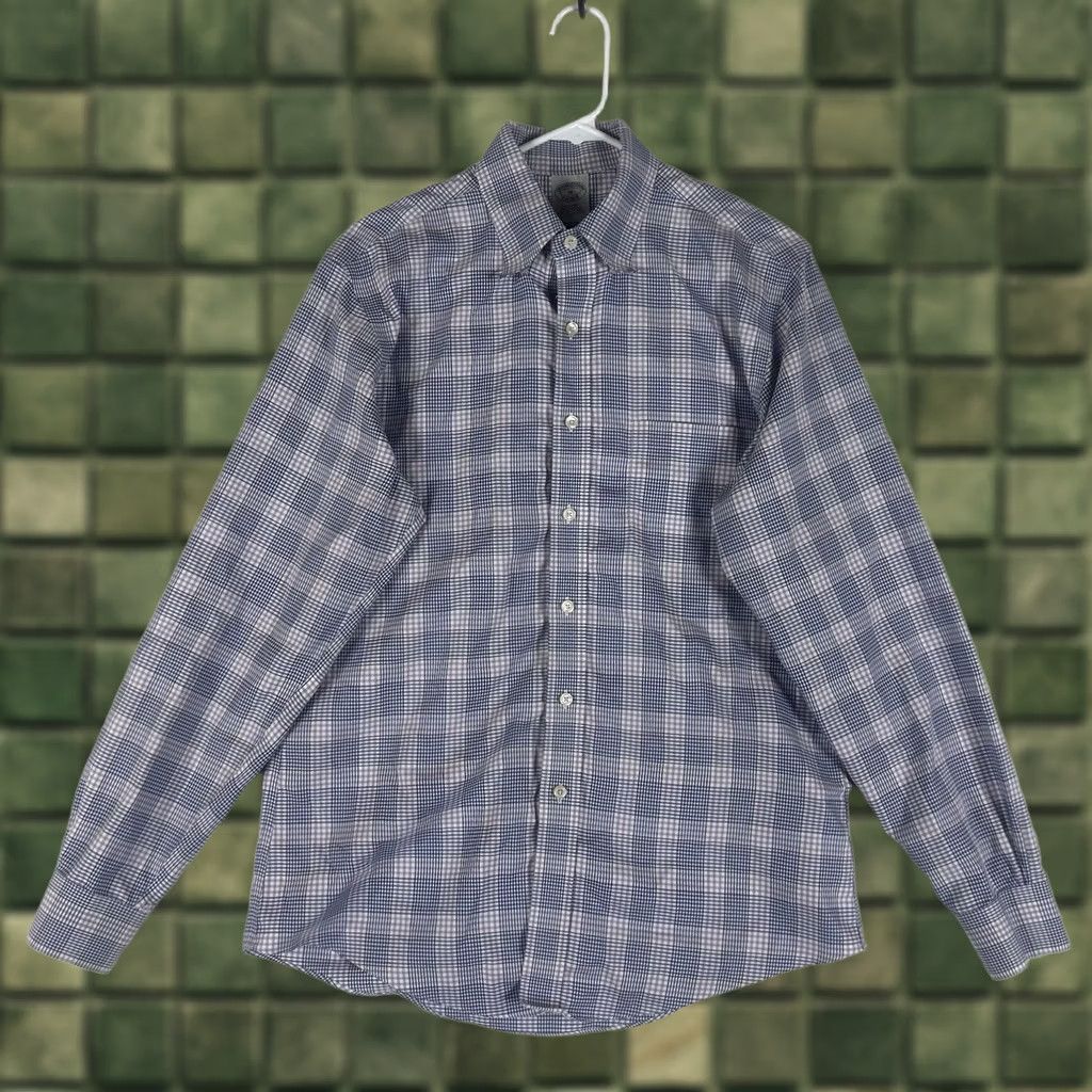 Brooks Brothers Brooks Brothers Button-Up Shirt Mens M Non-Iron Blue Purple Long Sleeve Shirt Button-Front 100% Cotton Plaid Classic Preppy Designer American Casual Size US M / EU 48-50 / 2 - 1 Thumbnail