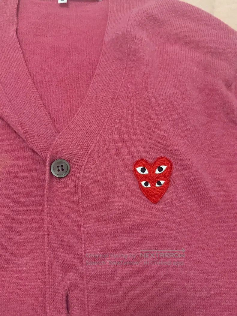 Comme des Garcons Comme Des Garcons Pink V-neck cardigan, size L Size L / US 10 / IT 46 - 2 Thumbnail