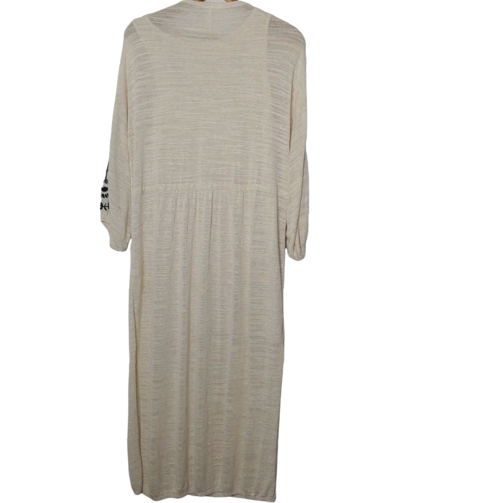 Free People VINTAGE Free People Dress Small Bohemian Hippie Long Rayon Knit Burnout Embroidered Fall Spring Women's Size S / US 4 / IT 40 - 5 Thumbnail