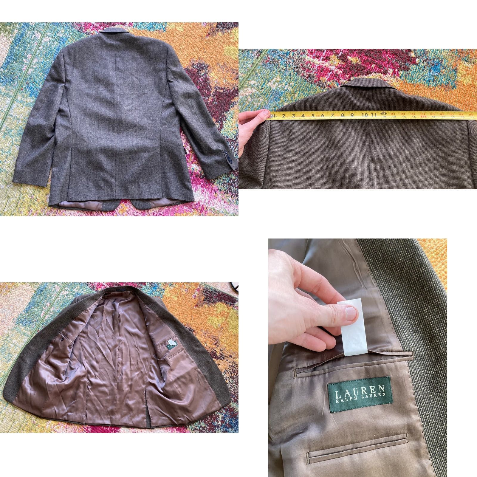 Ralph Lauren Lauren Ralph Lauren Blazer Mens 46R Brown 100% Wool Sport Coat 2 Button Size 46R - 8 Thumbnail