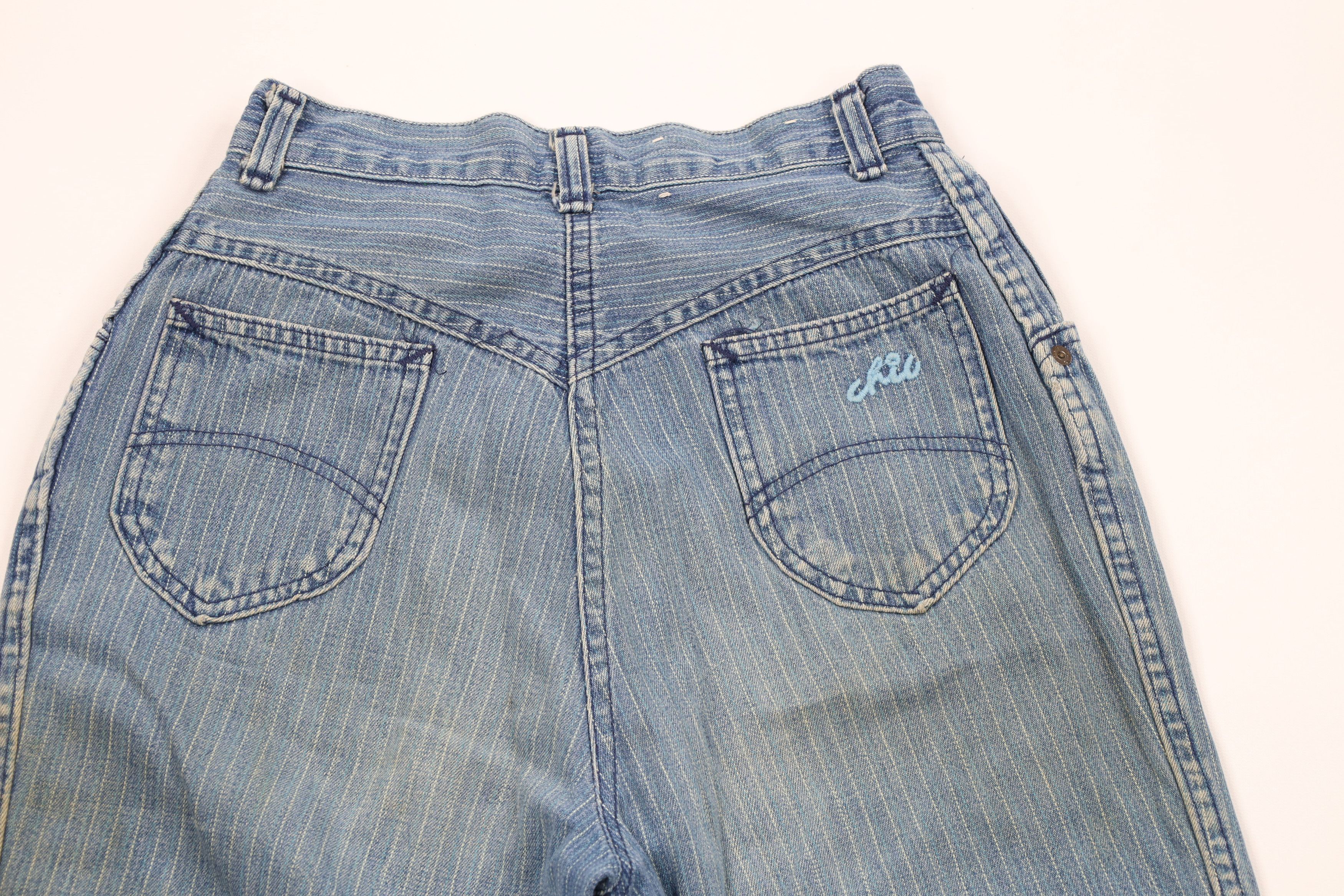 Vintage Vintage 90s Streetwear Striped Pleated Denim Jeans USA Size 28" / US 6 / IT 42 - 11 Thumbnail