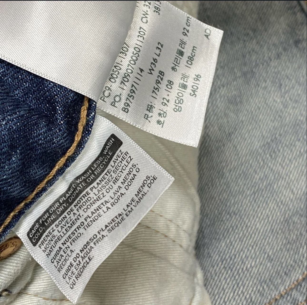 Levi's Levis 501 Jeans Mens Size W36 L32 Size US 36 / EU 52 - 4 Thumbnail
