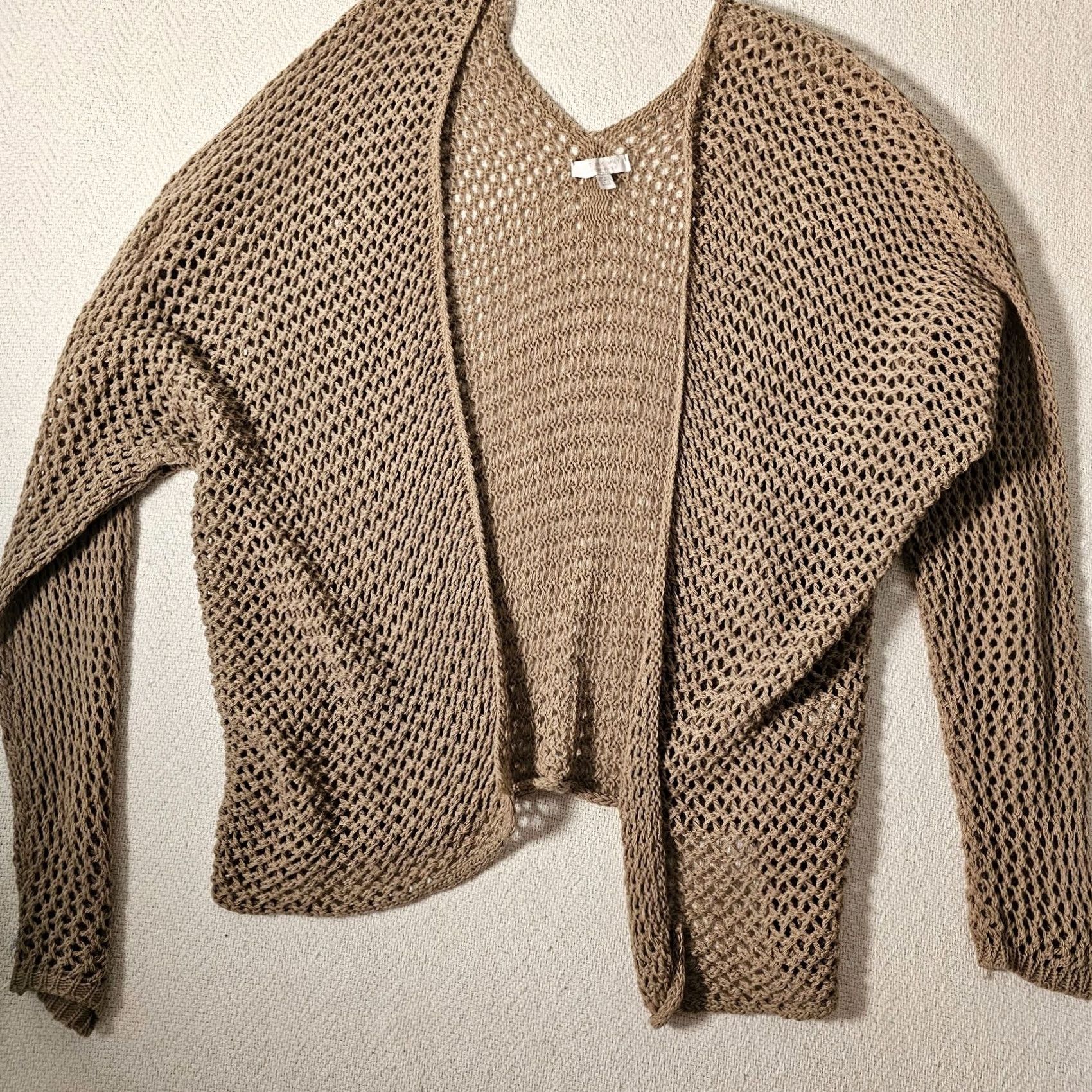 Vintage Don’t Ask Why Cardigan Women One Size Cable-Knit Brown Open Front Long Sleeve Knit Sweater 90s Bohemian Vintage No Size ONE SIZE - 6 Thumbnail