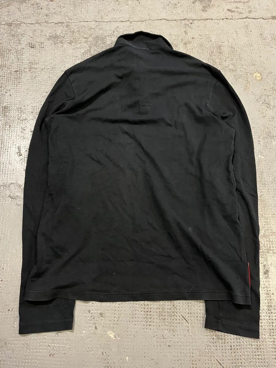 Prada Prada Black Cotton Red Linea Rossa Tape Longsleeve Polo Size US M / EU 48-50 / 2 - 8 Thumbnail