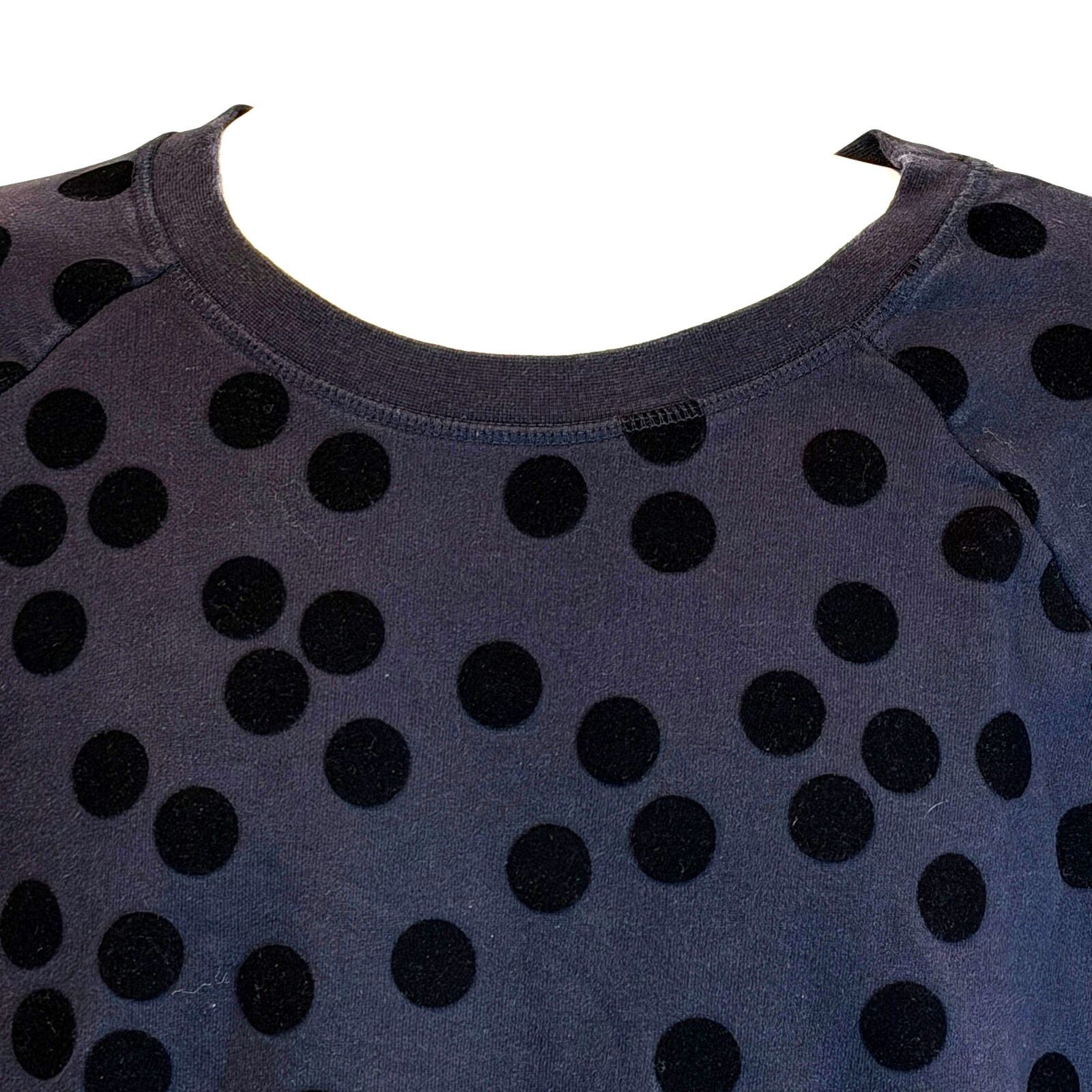 Boden Boden Velvet Polka Dot Sweatshirt in Navy/Black Size L Size L / US 10 / IT 46 - 2 Thumbnail