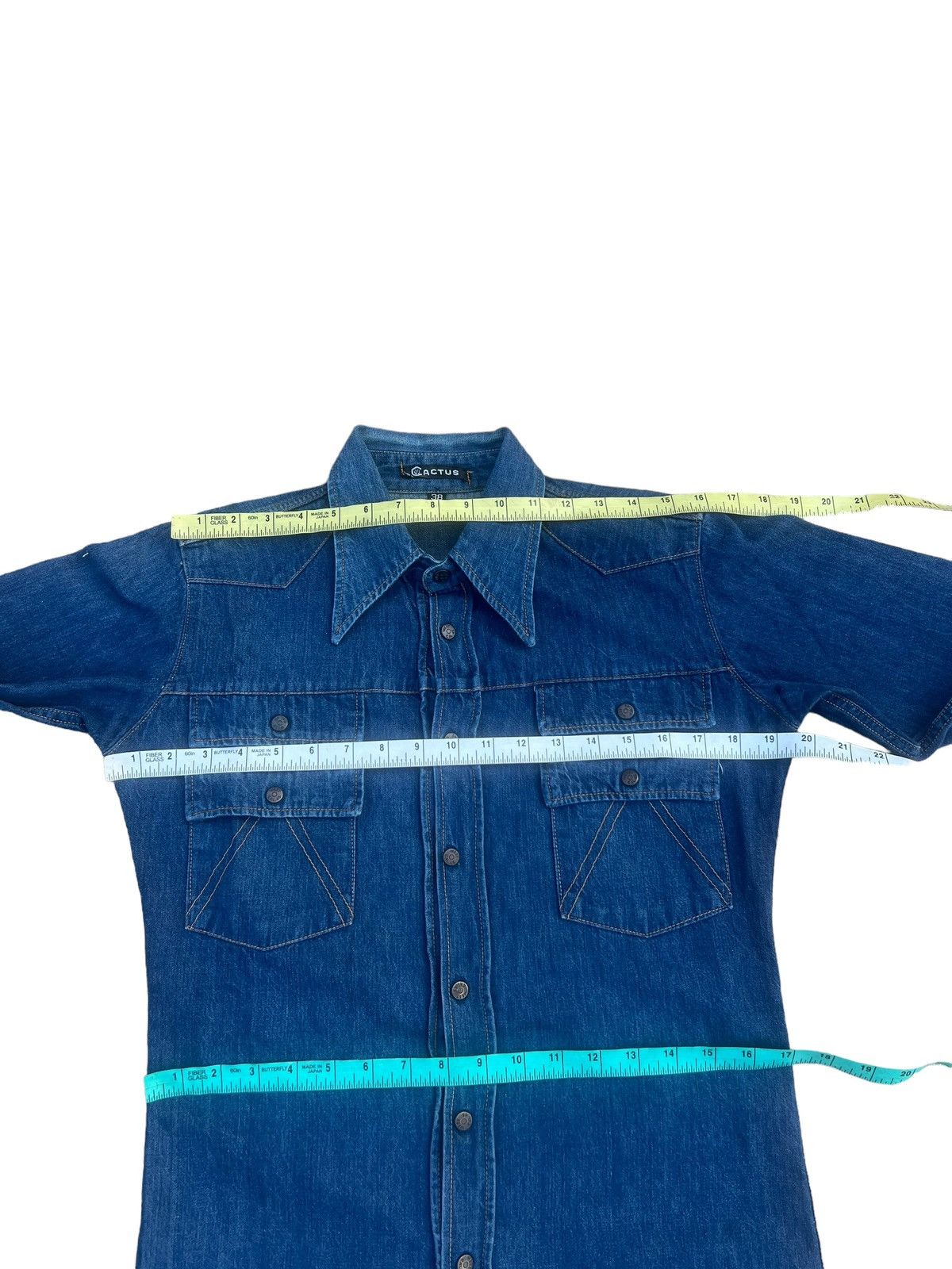 Vintage Vintage 70s CACTUS Japan Western Snap Button Denim Shirt Size US S / EU 44-46 / 1 - 3 Thumbnail