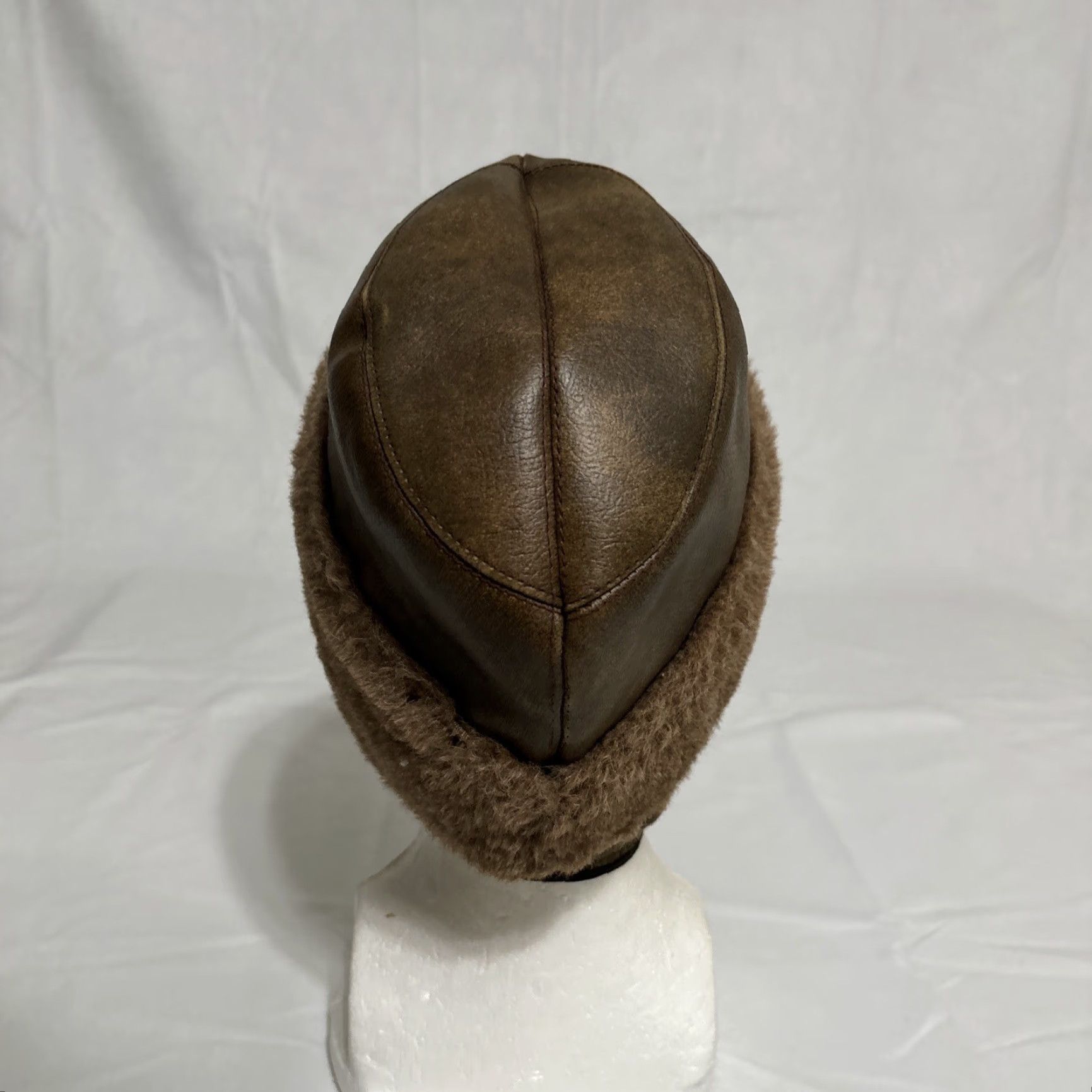 Vintage VINTAGE Cossack Winter Hat Leather Fur lined Ear Flaps Brown Men One Size Brown Size ONE SIZE - 4 Thumbnail