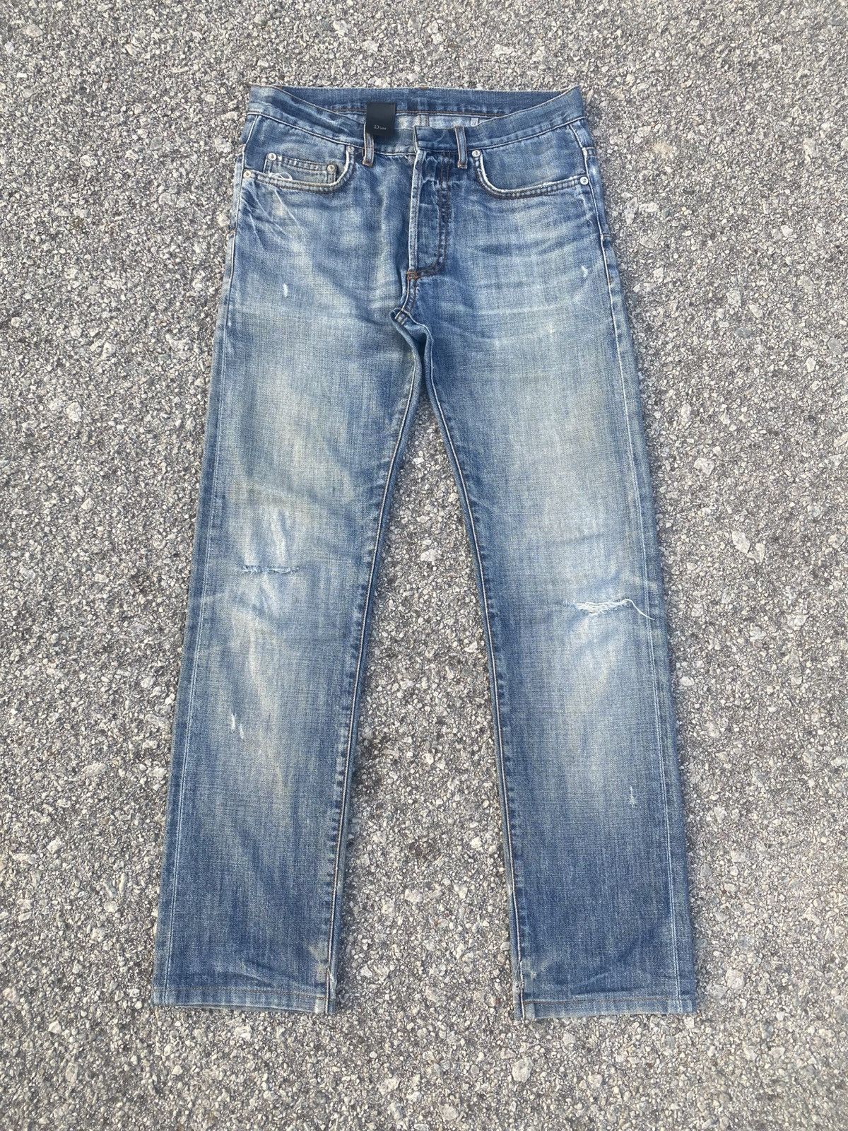 Dior SS08 DIOR HOMME Hedi Slimane Distressed Jeans Size US 29 - 4 Thumbnail