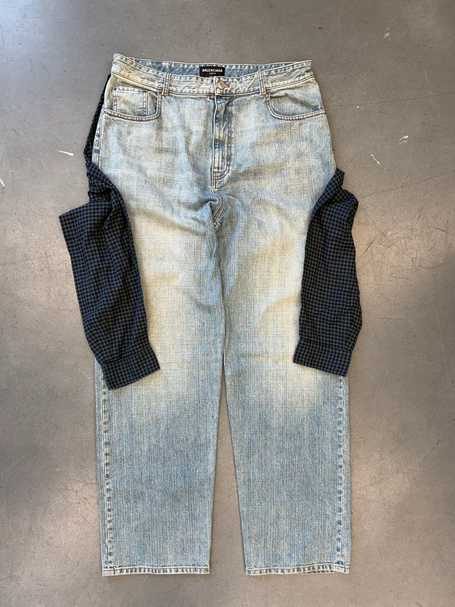 Balenciaga SS21 Balenciaga Hybrid Flannel Shirt Denim Jeans Size US 36 / EU 52 - 1 Thumbnail