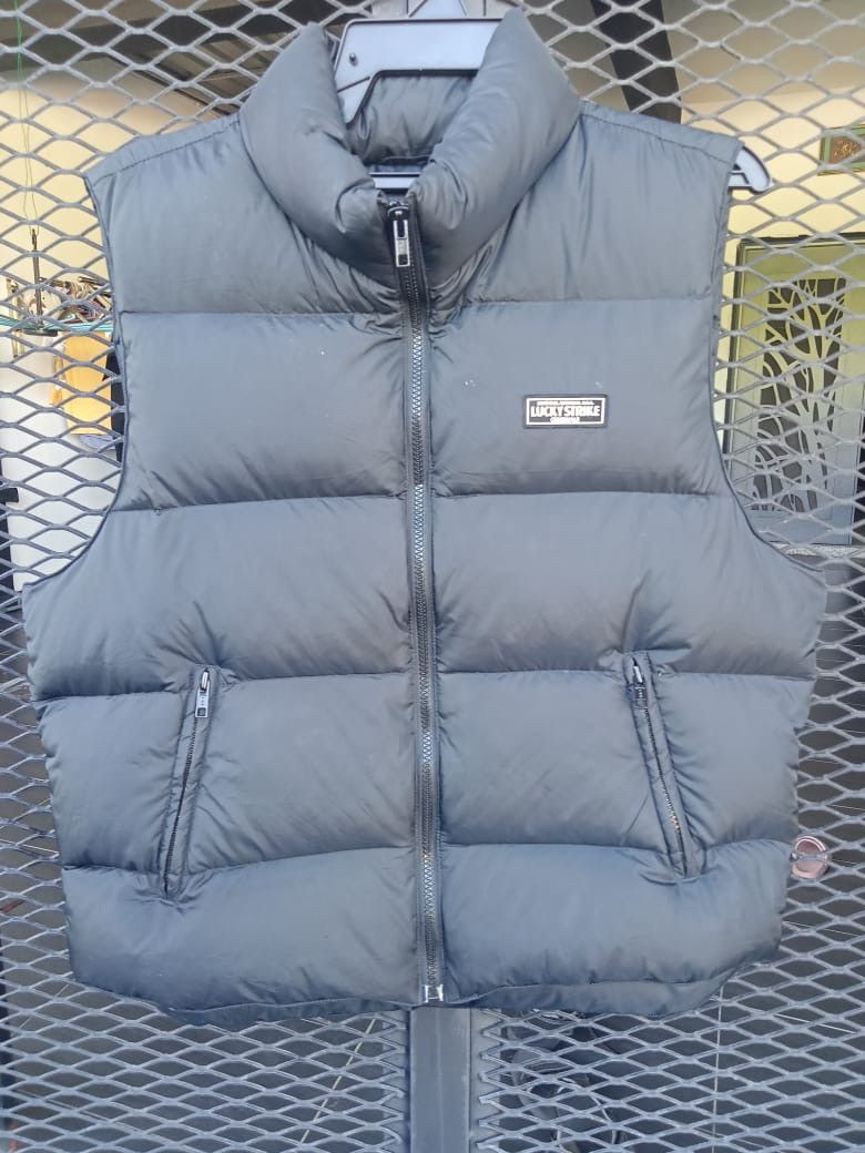 Vintage Lucky Strike Sleeveless Puffer Jacket