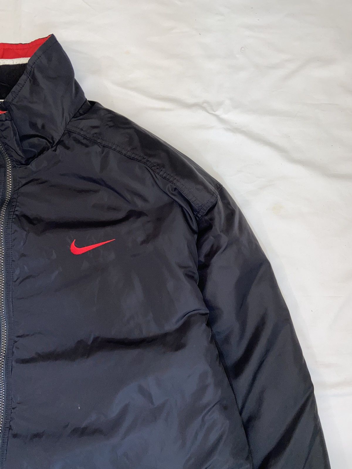 Nike × Vintage VINTAGE Y2K NIKE BIG LOGO LIGHT PUFFER JACKET SWOOSH DRILL Size US XL / EU 56 / 4 - 6 Thumbnail