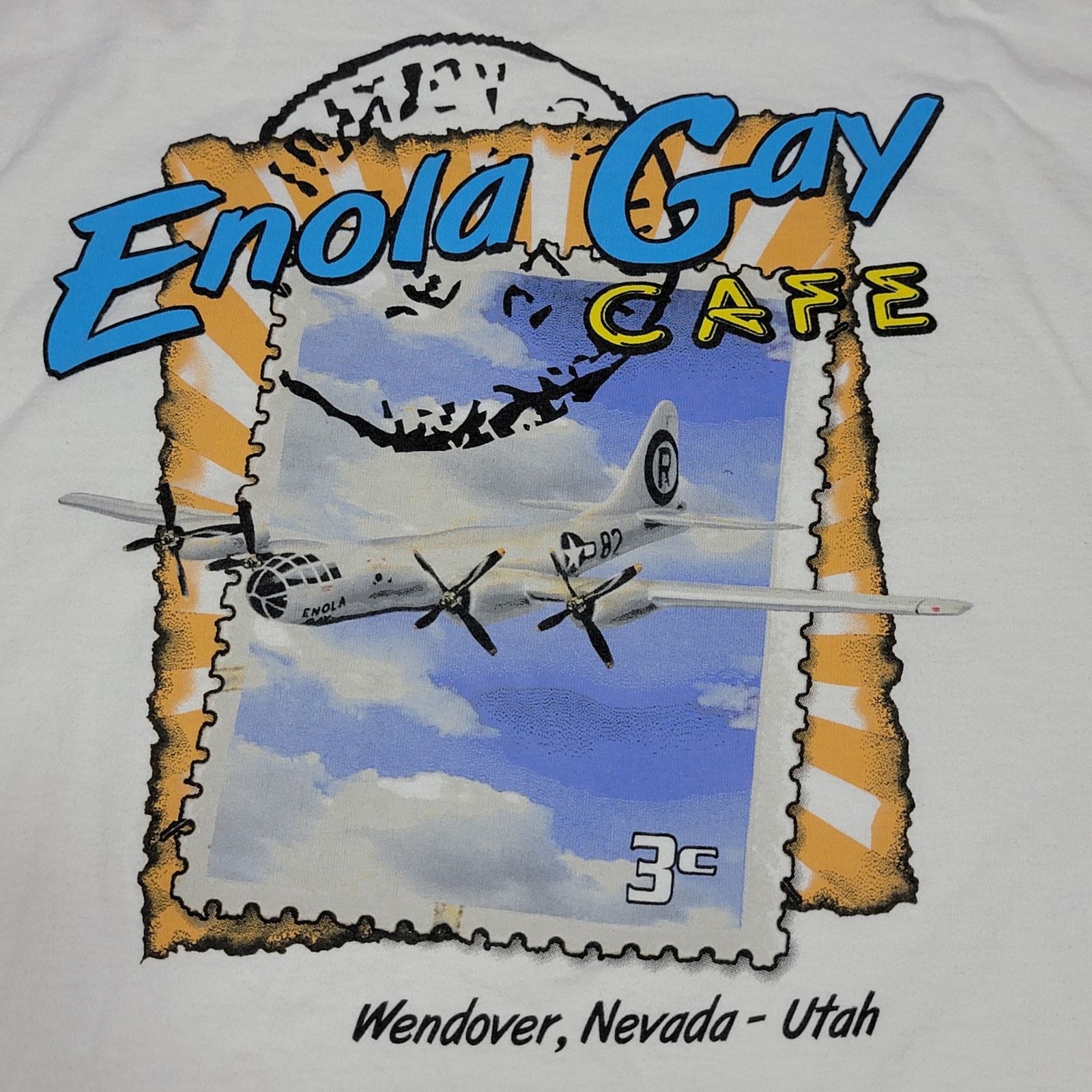 Other Port & Co White Unisex Tee "Enola Gay Cafe" Size Large Size US L / EU 52-54 / 3 - 2 Thumbnail
