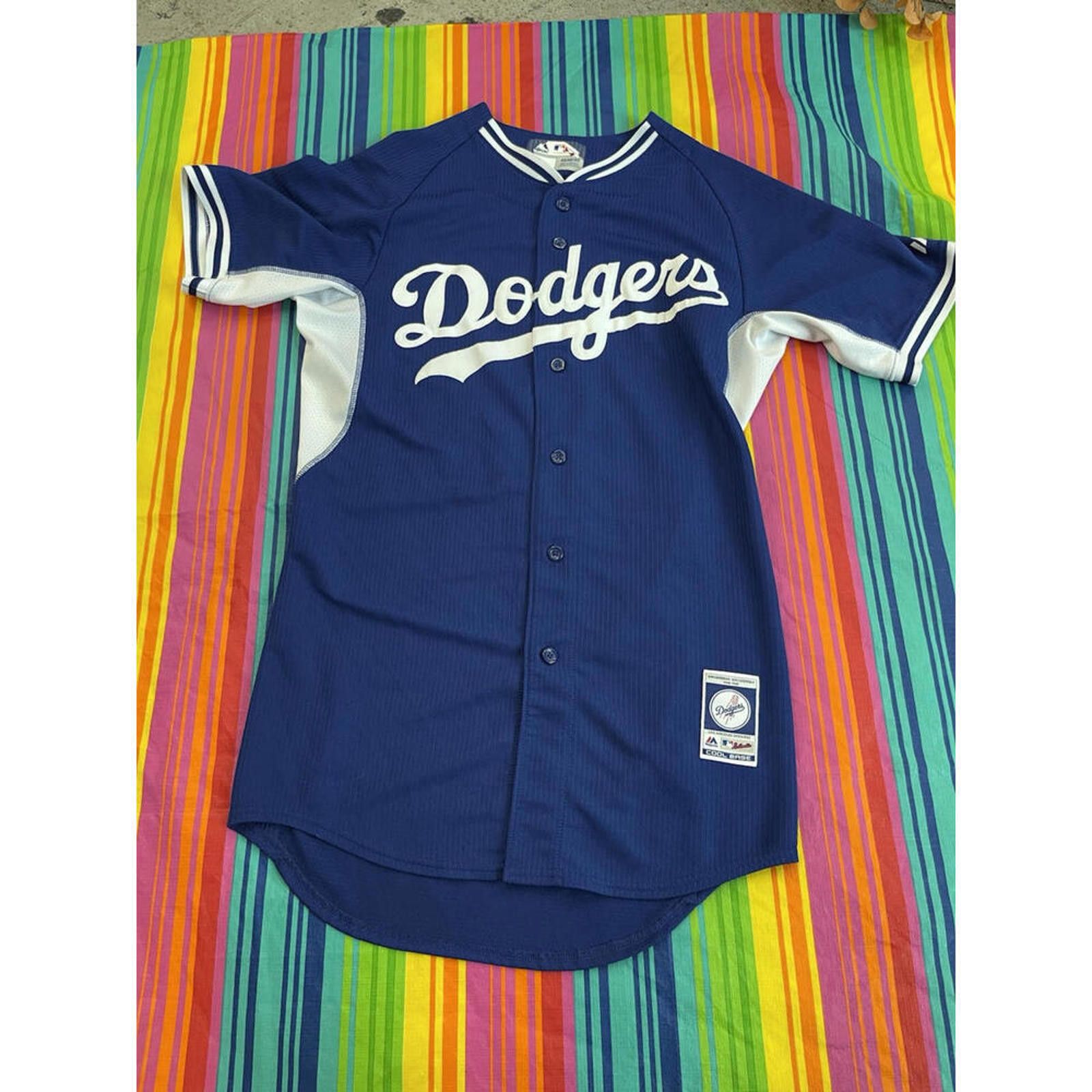 Other Vintage Los Angeles Dodgers Cool Base Jersey Blue Blank H48 Size ONE SIZE - 1 Thumbnail