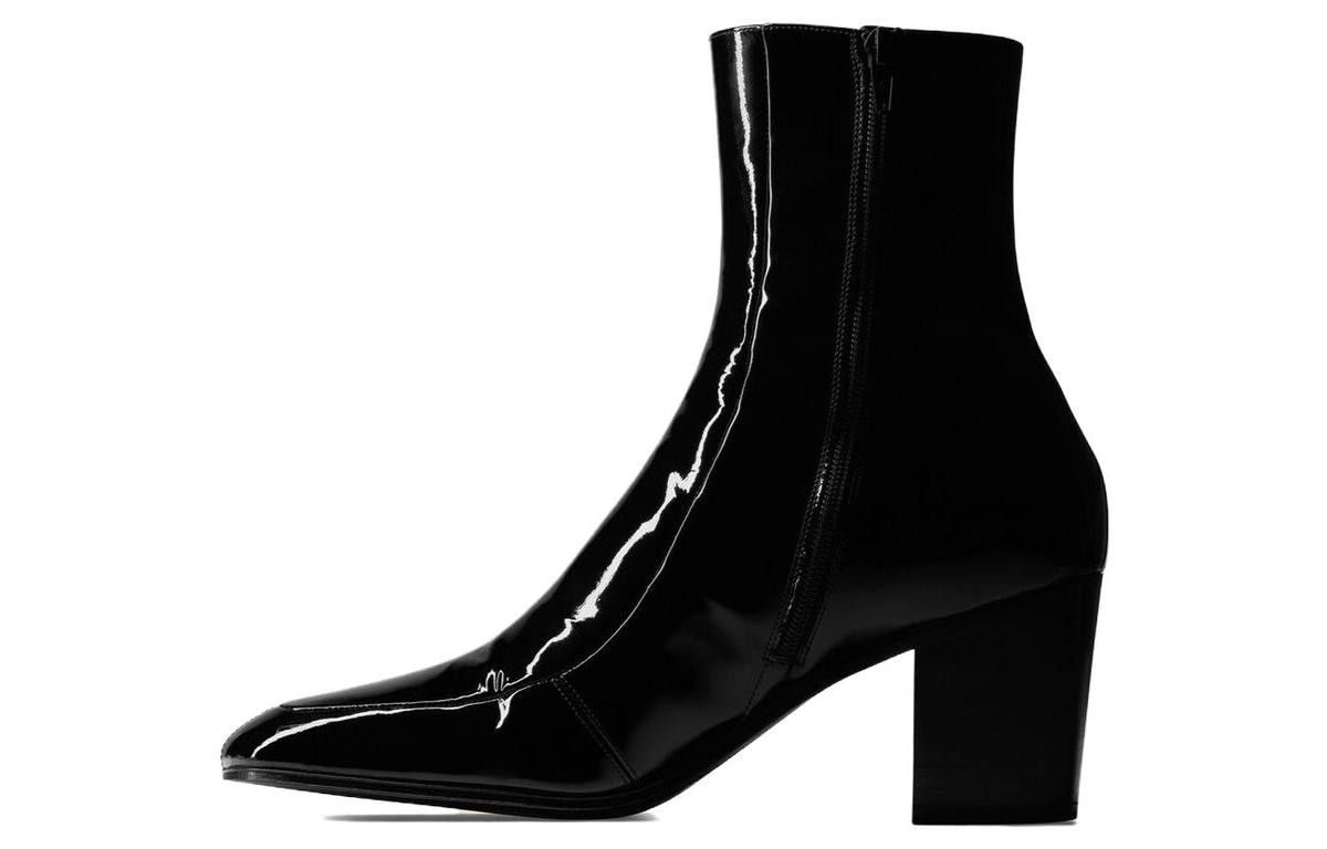 Saint Laurent Paris oc11z0126 713137 Beau Zipped Boots in Patent Leather Black Size US 8 / EU 41 - 2 Thumbnail
