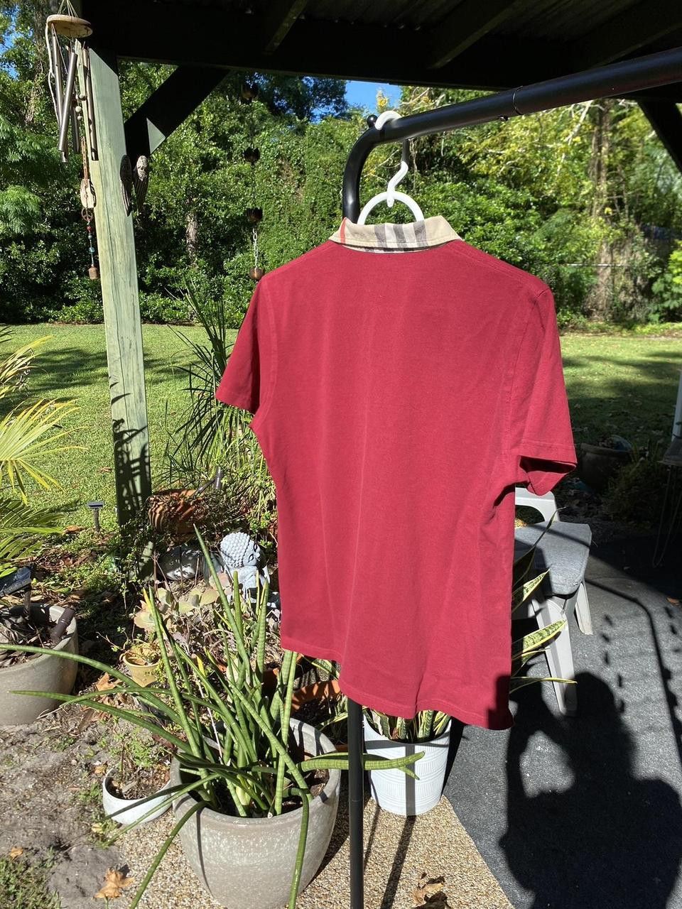 Burberry 90s Burberry’s London England Garnet Polo Button up XL Size US XL / EU 56 / 4 - 4 Thumbnail