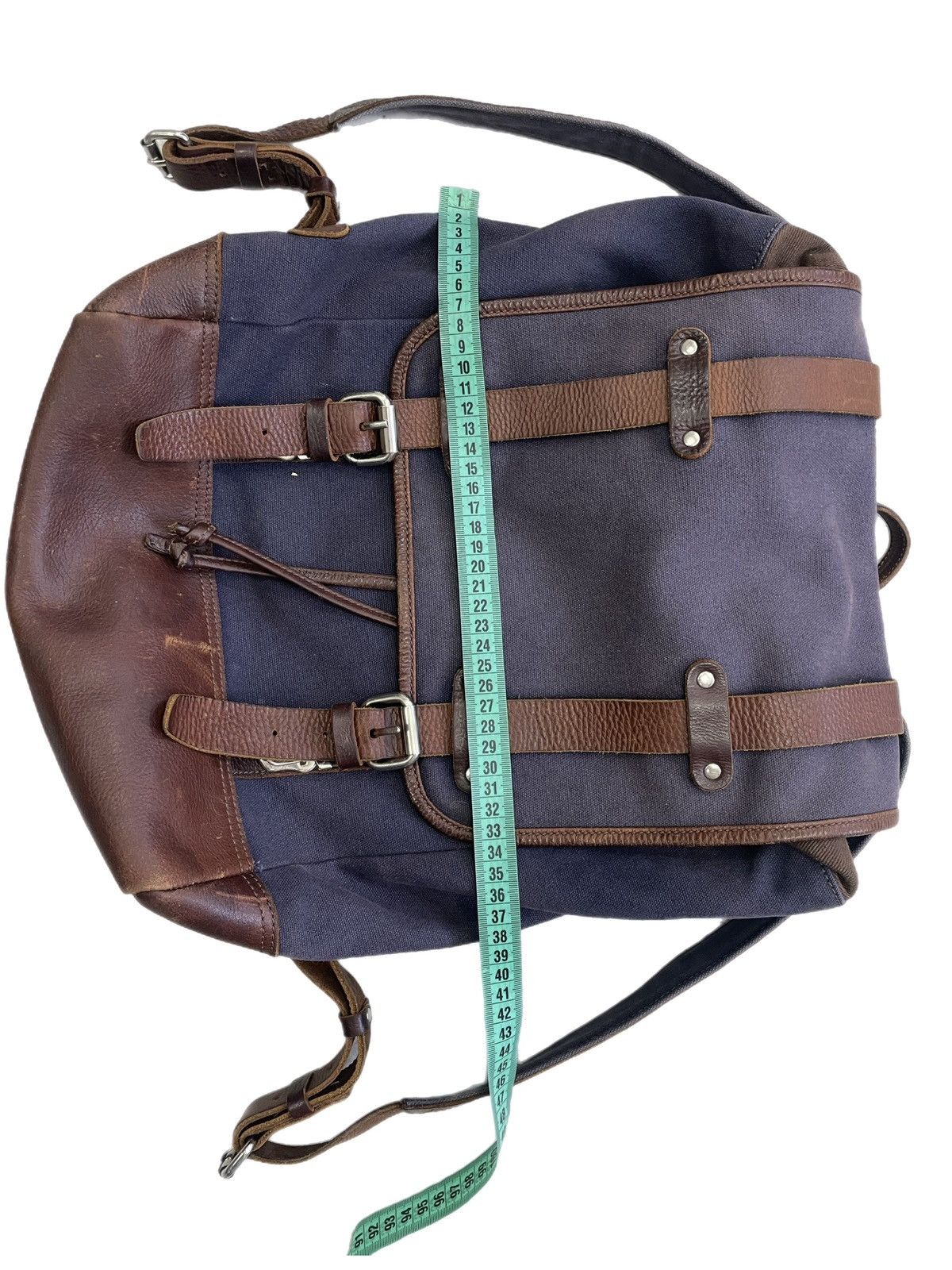 Japanese Brand Diesel style canvas leather backpack Y2K explorer style 90s Size ONE SIZE - 15 Thumbnail