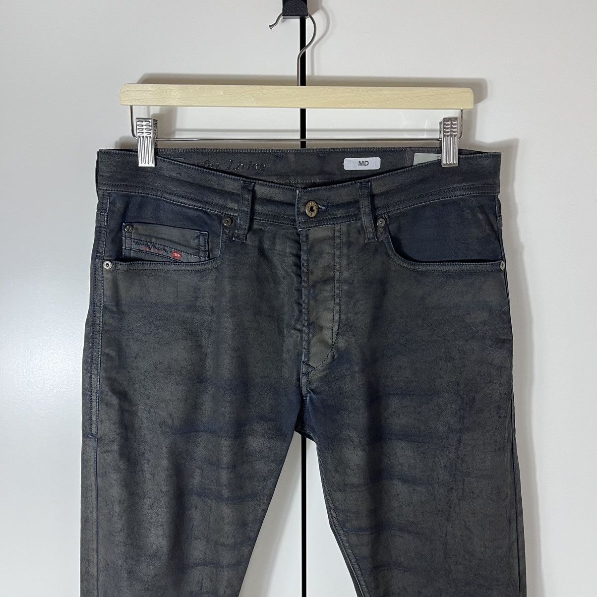Diesel Vintage Diesel Tepphar Waxed Washed Denim Black Jeans Y2K Size US 31 - 2 Thumbnail