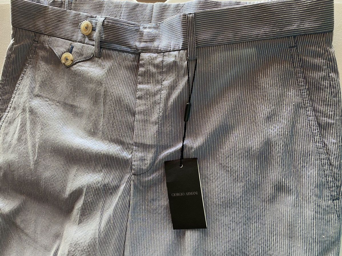 Giorgio Armani Giorgio Armani 🇮🇹 black label blu microstripe silk slacks NWT Size US 36 / EU 52 - 6 Thumbnail