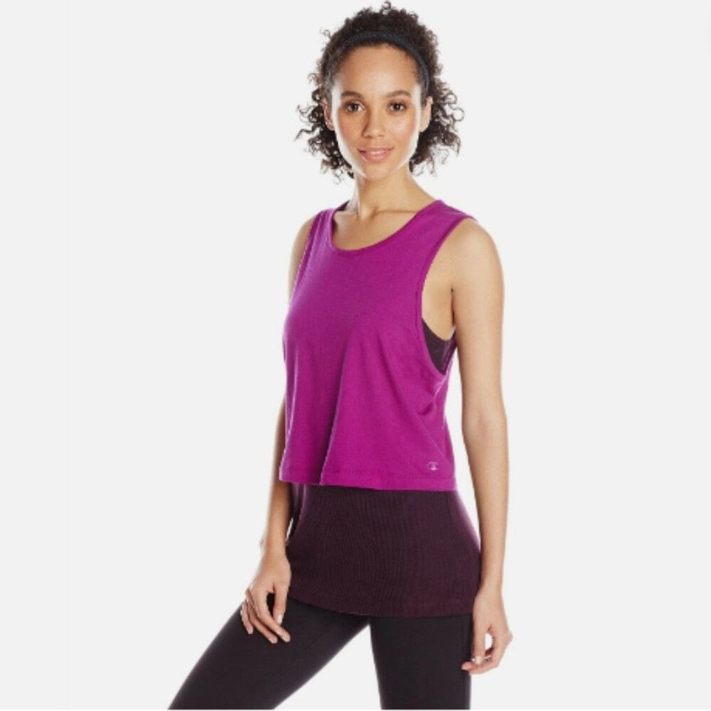 Champion Champion Cropped Magenta Over a Ribbed Deep Purple Tank Size M / US 6-8 / IT 42-44 - 1 Thumbnail