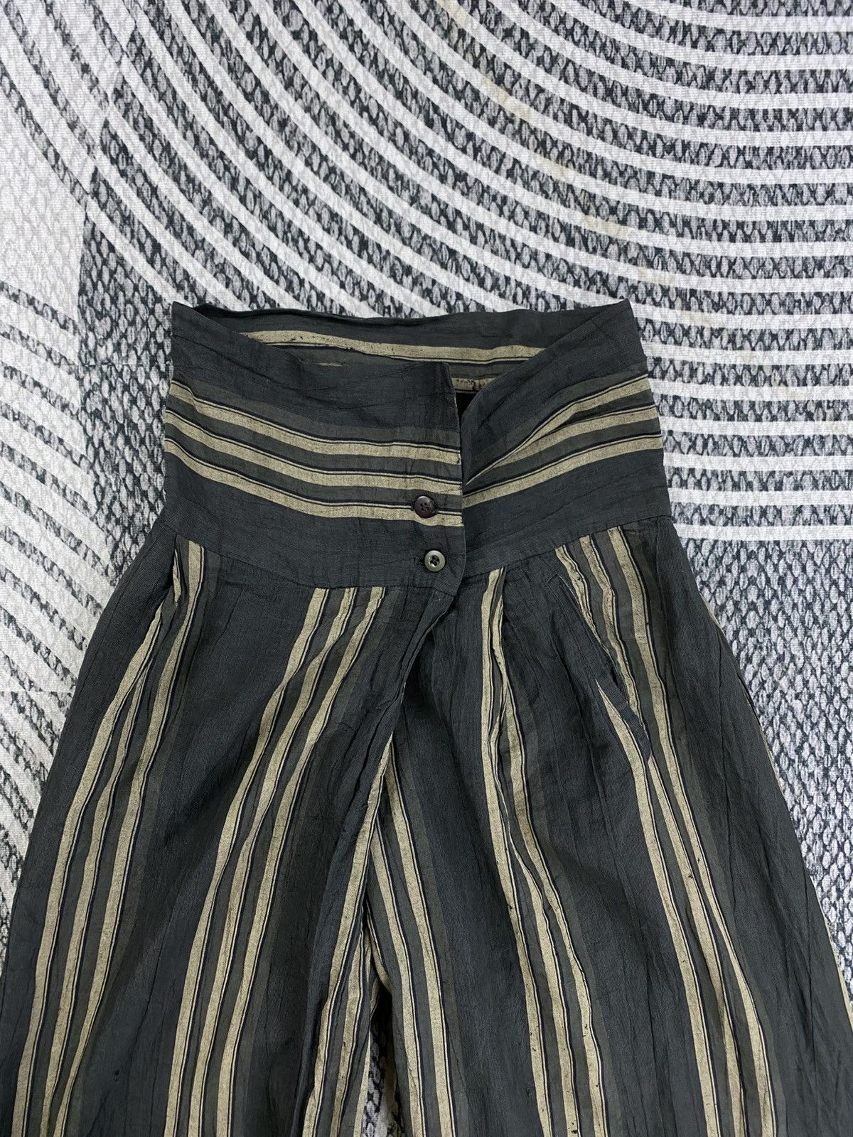 Issey Miyake 🔥RARE 70s Vintage Issey Miyake Striped Hakama Pants Size US 28 / EU 44 - 7 Thumbnail
