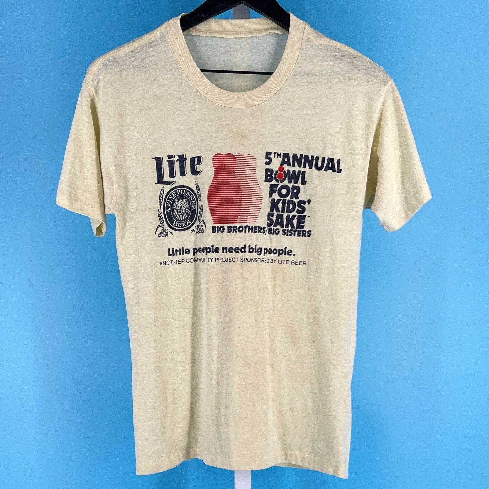 Vintage 80s Miller Lite Bowl For Kids Sake tshirt 1980s vintage Size US S / EU 44-46 / 1 - 1 Thumbnail