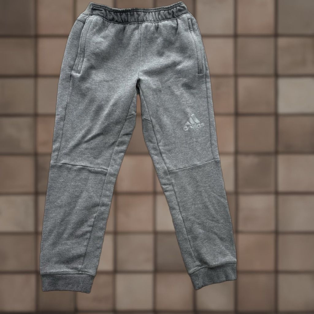Adidas Adidas Sweatpants Men Large Cotton Gray Athletic Jogger Pants Pockets Elastic Waist Tapered Fit Regular Size US 33 - 1 Thumbnail
